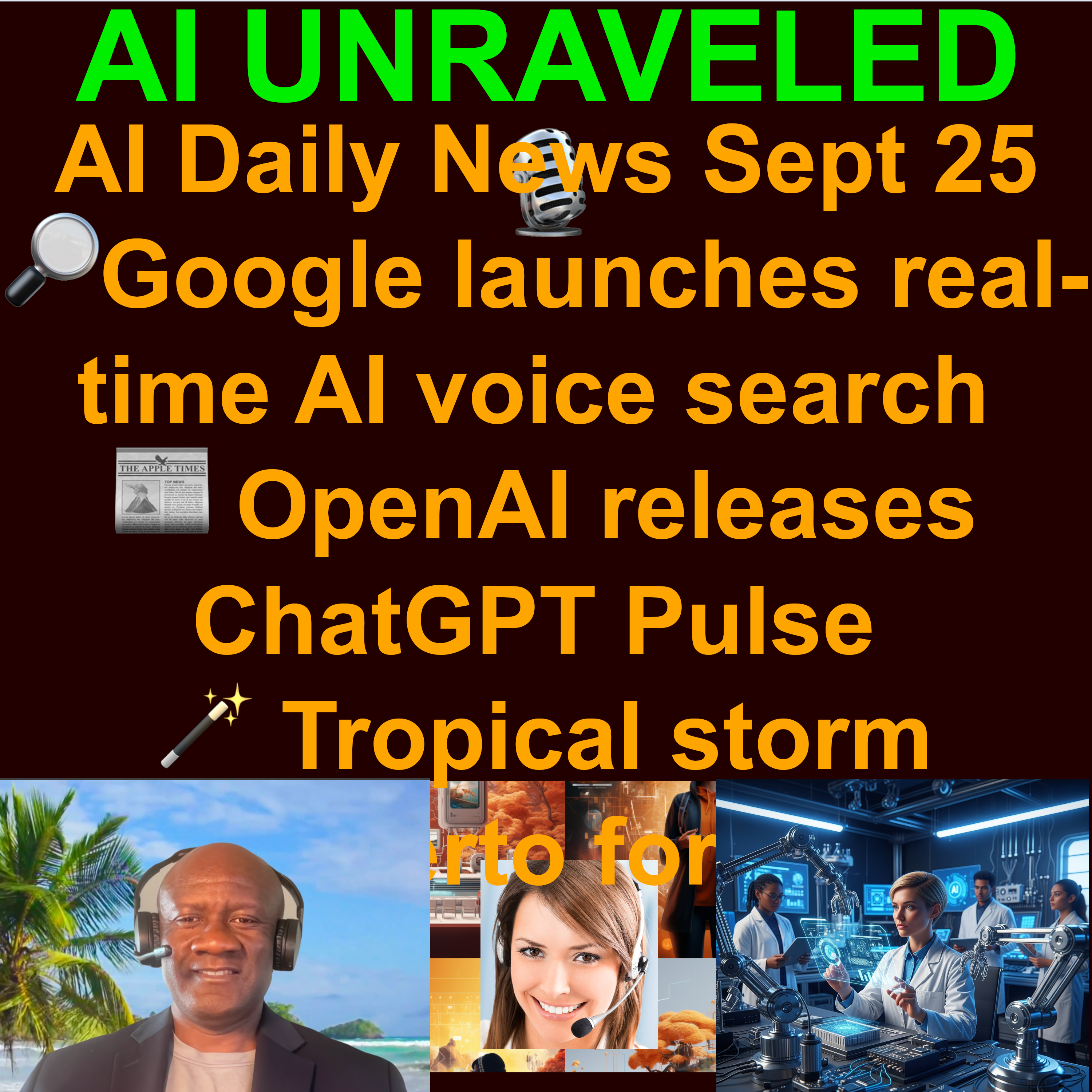 AI Daily News Rundown: 🔎Google launches real-time AI voice search  ⚙️Google reveals near-universal AI adoption for devs  🤝Microsoft adds Anthropic AI models to Copilot 🌀Algorithm vs. Chaos: AI Tackles Humberto Storm  & more (Sept. 25 2025)