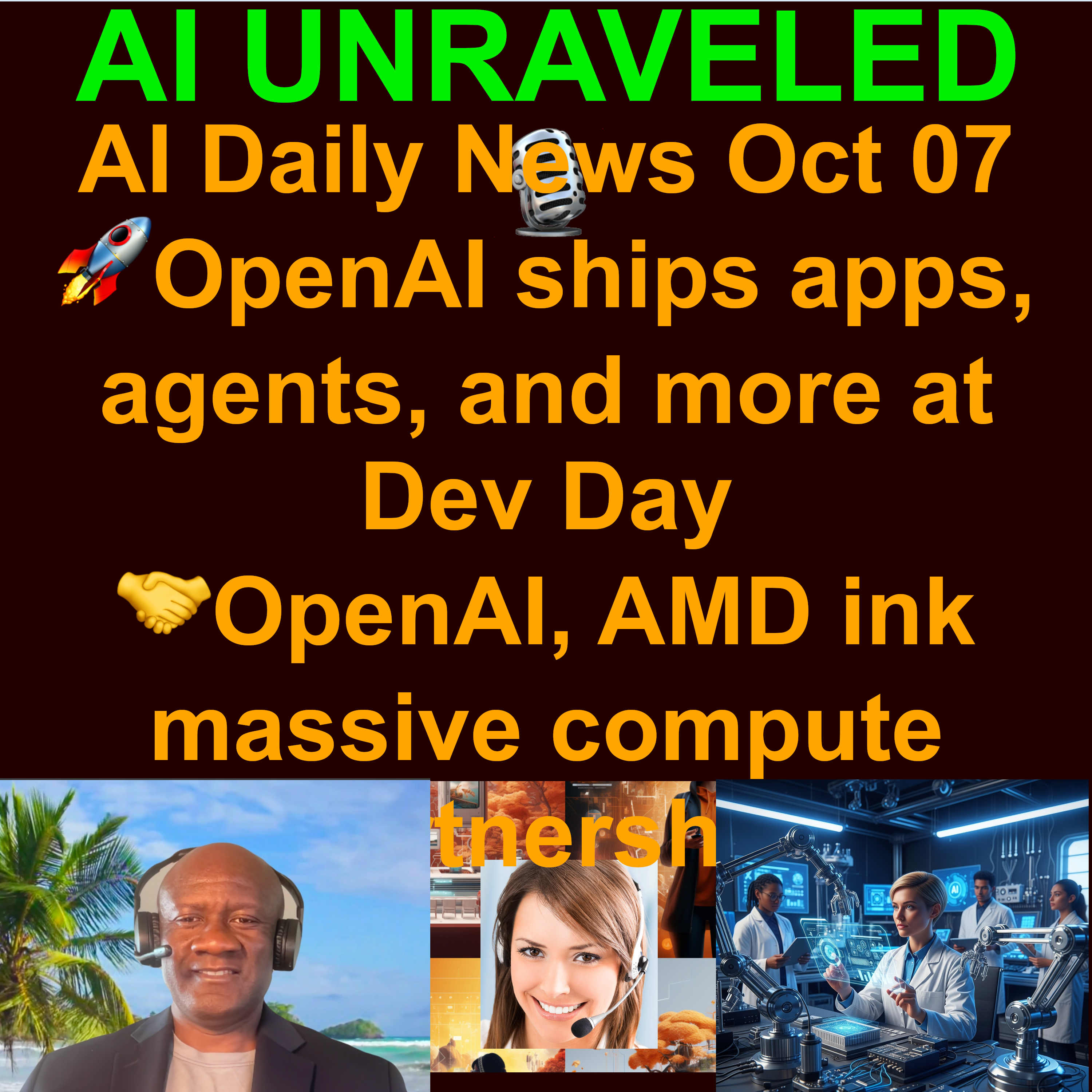AI Daily News Rundown: 🚀OpenAI ships apps, agents, AgentKit and more at Dev Day 🤝OpenAI, AMD ink massive compute partnership 🛡️Google DeepMind unveils CodeMender & more (October 07 2025)