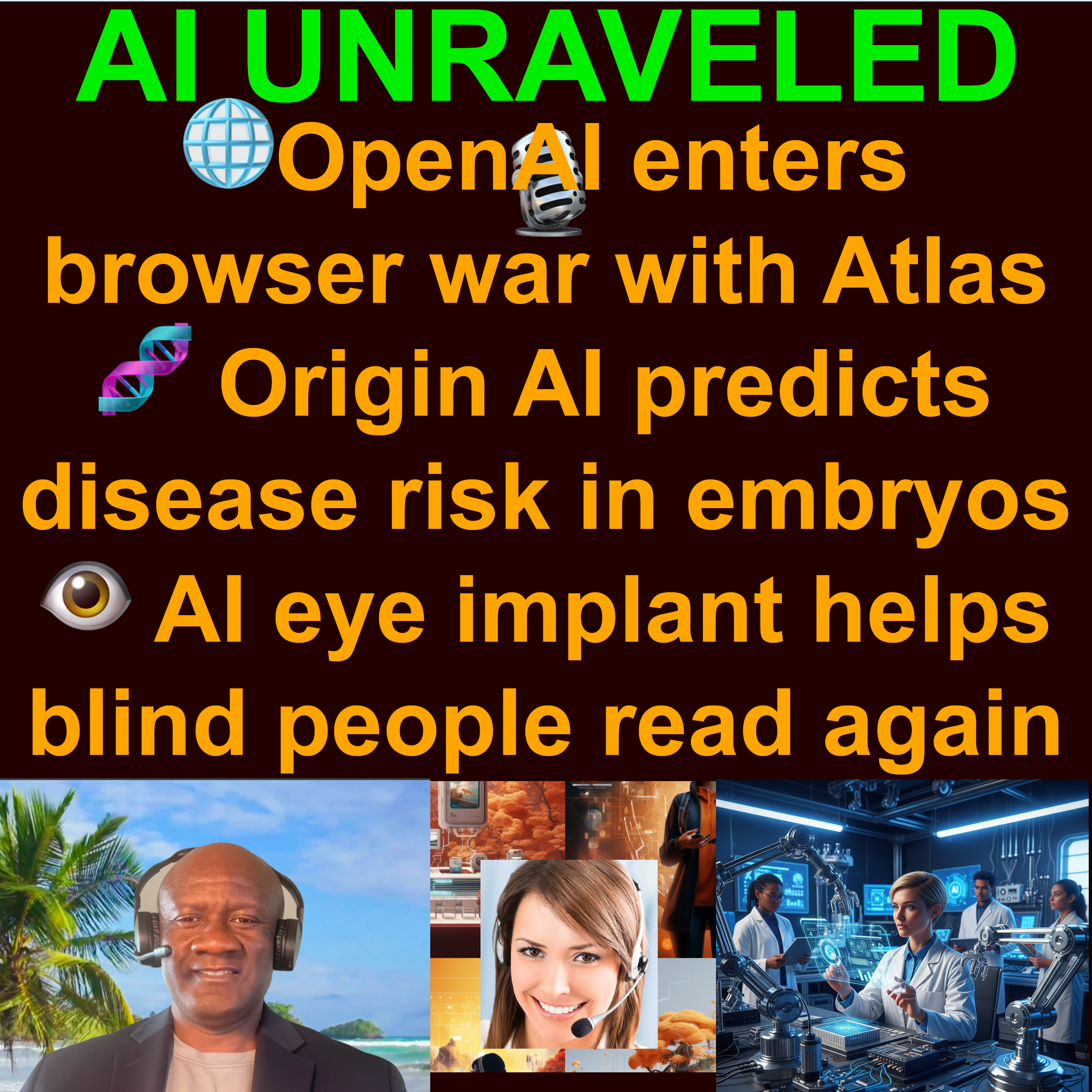 AI Daily News Rundown: 🌐OpenAI enters browser war with Atlas 🧬Origin AI predicts disease risk in embryos ⚖️ Anthropic Weighs In on AI Regulation 🤖Amazon plans to replace 600,000 workers with robots  & more (Oct 22 2025)