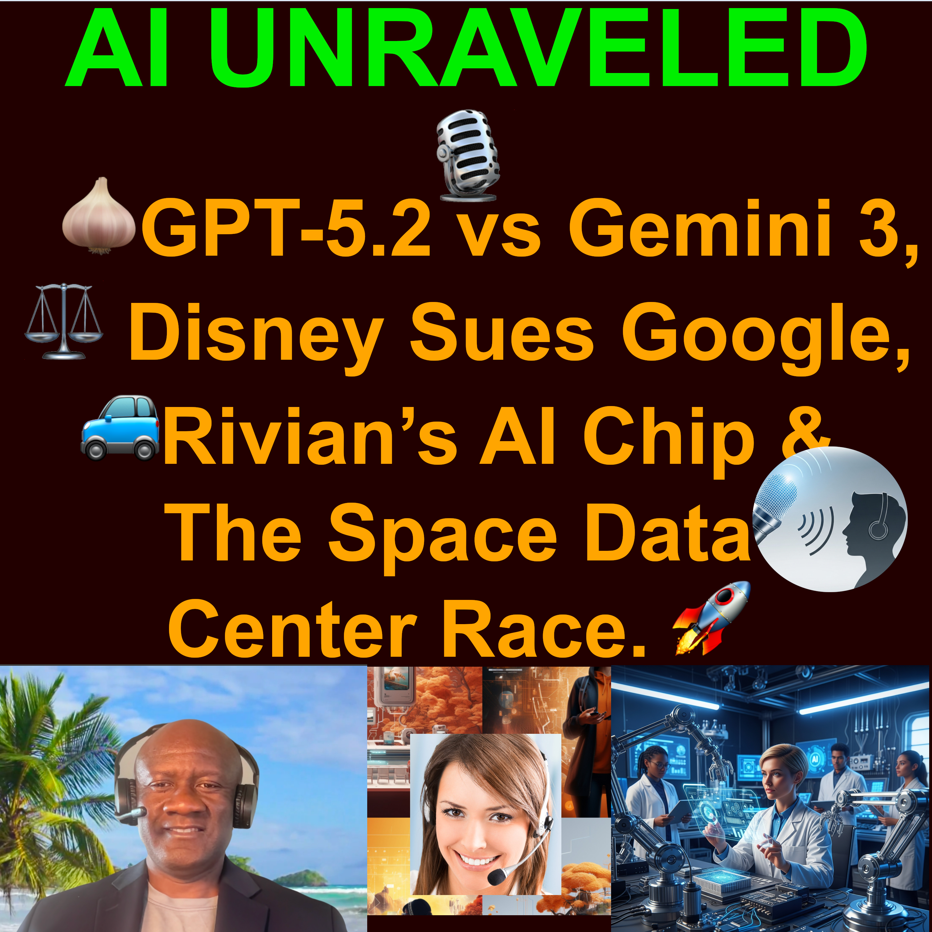 AI Daily News Rundown: 🧄GPT-5.2 vs Gemini 3, ⚖️ Disney Sues Google, 🚙Rivian’s AI Chip &  The Space Data Center Race. 🚀