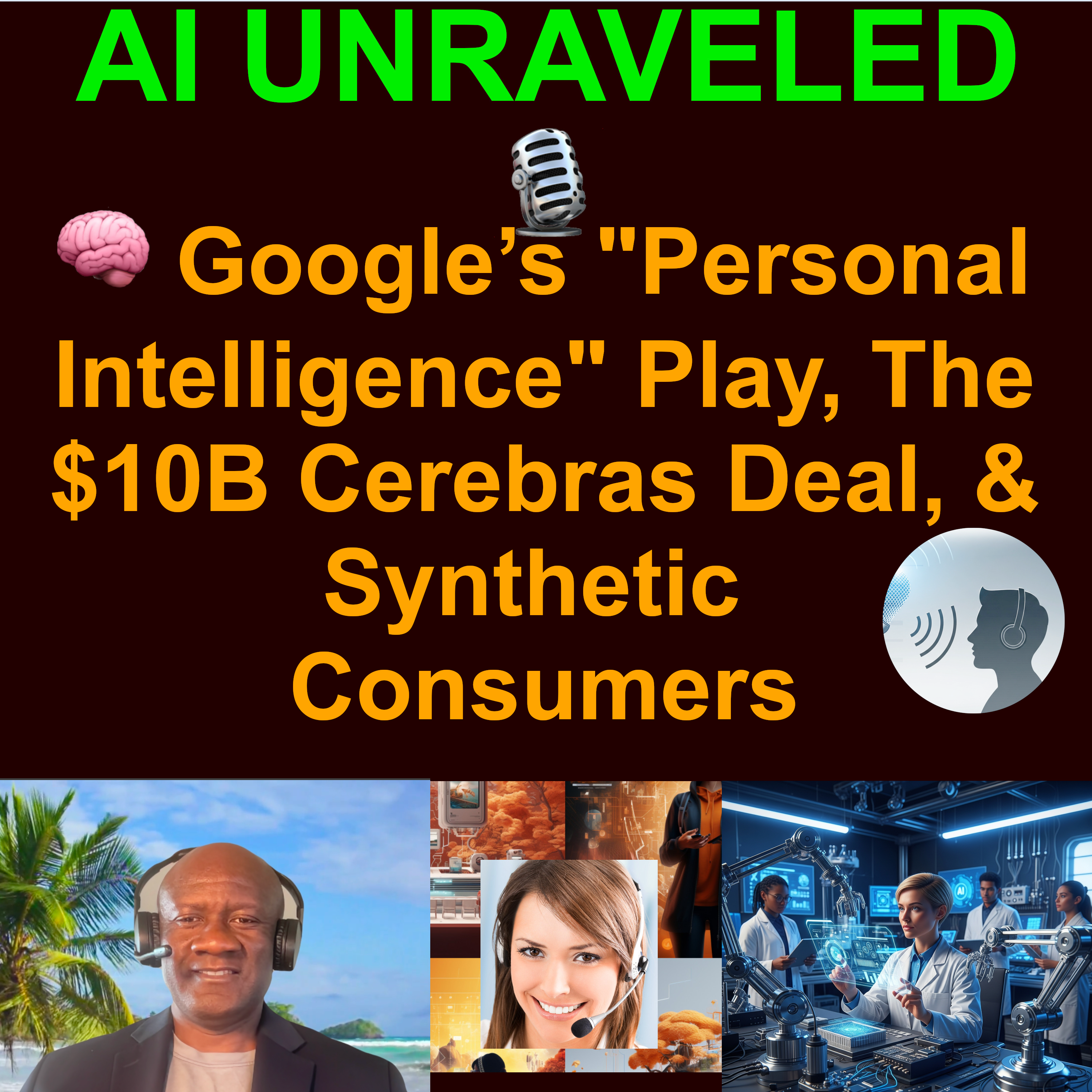 Teaser For AI Business and Development News Rundown Jan 16 2026:  🧠 Google’s "Personal Intelligence" Play, The $10B Cerebras Deal, & Synthetic Consumers