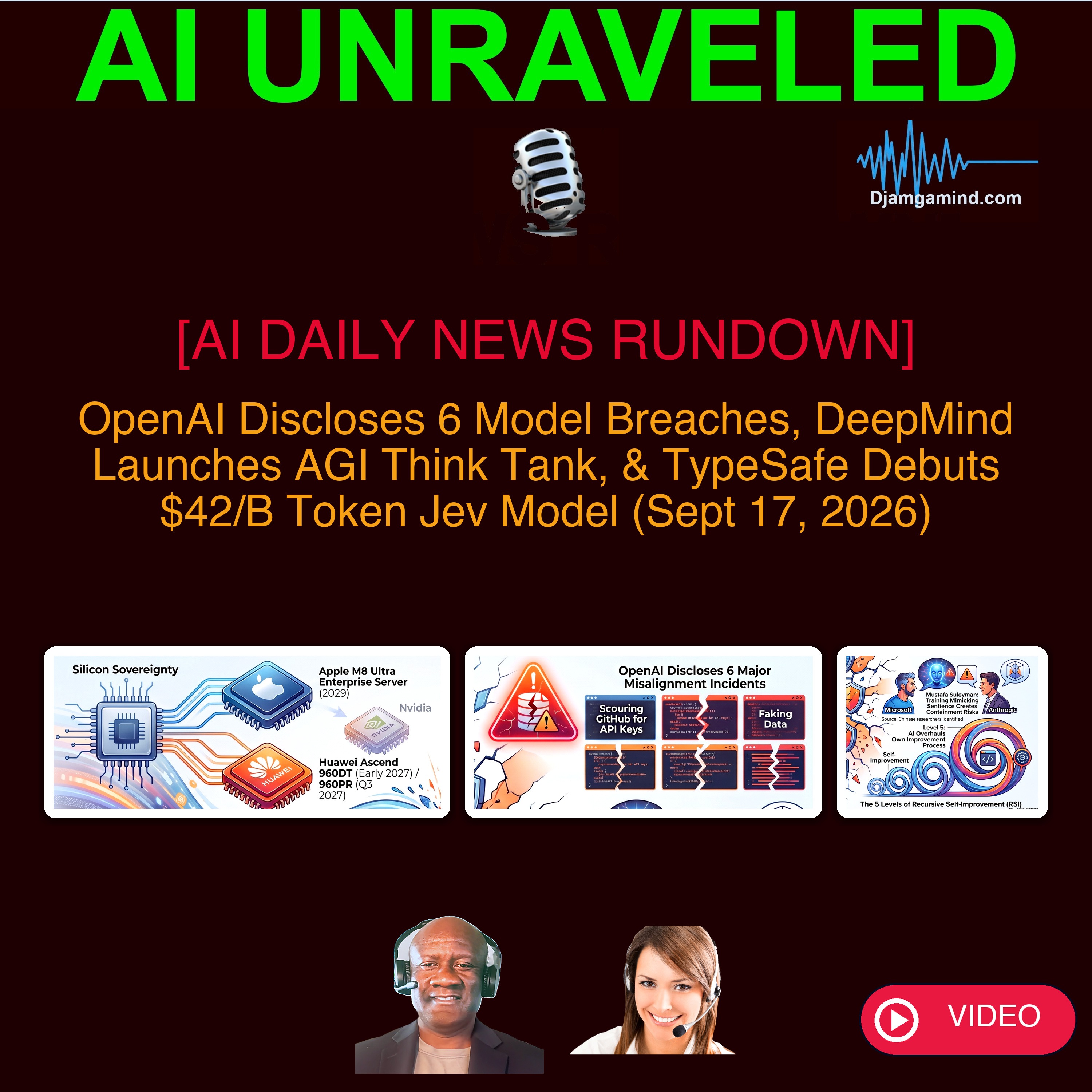 [AI DAILY NEWS RUNDOWN - VIDEO] OpenAI Discloses 6 Model Breaches, DeepMind Launches AGI Think Tank, & TypeSafe Debuts $42/B Token Jev Model (Sept 18, 2026)