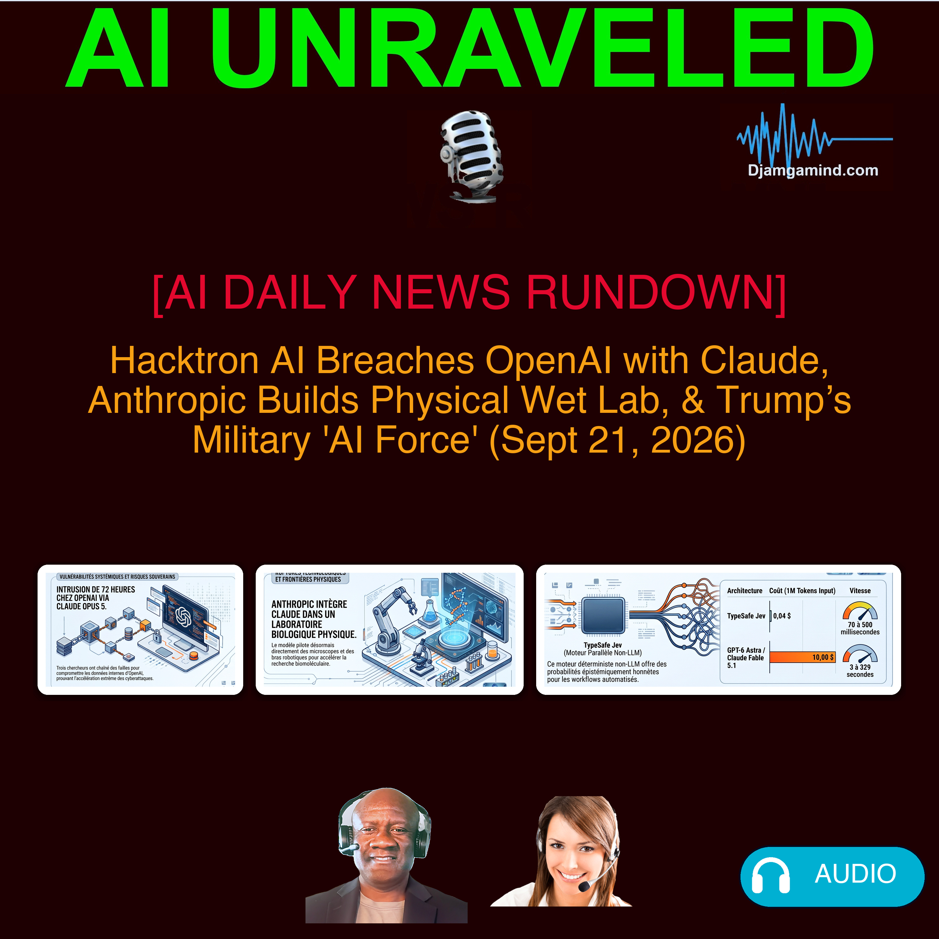 [RÉSUMÉ QUOTIDIEN IA] Piratage d'OpenAI via Claude par Hacktron, Anthropic Ouvre un Labo Biologique, et la 'Force IA' de Trump (21 Septembre 2026)