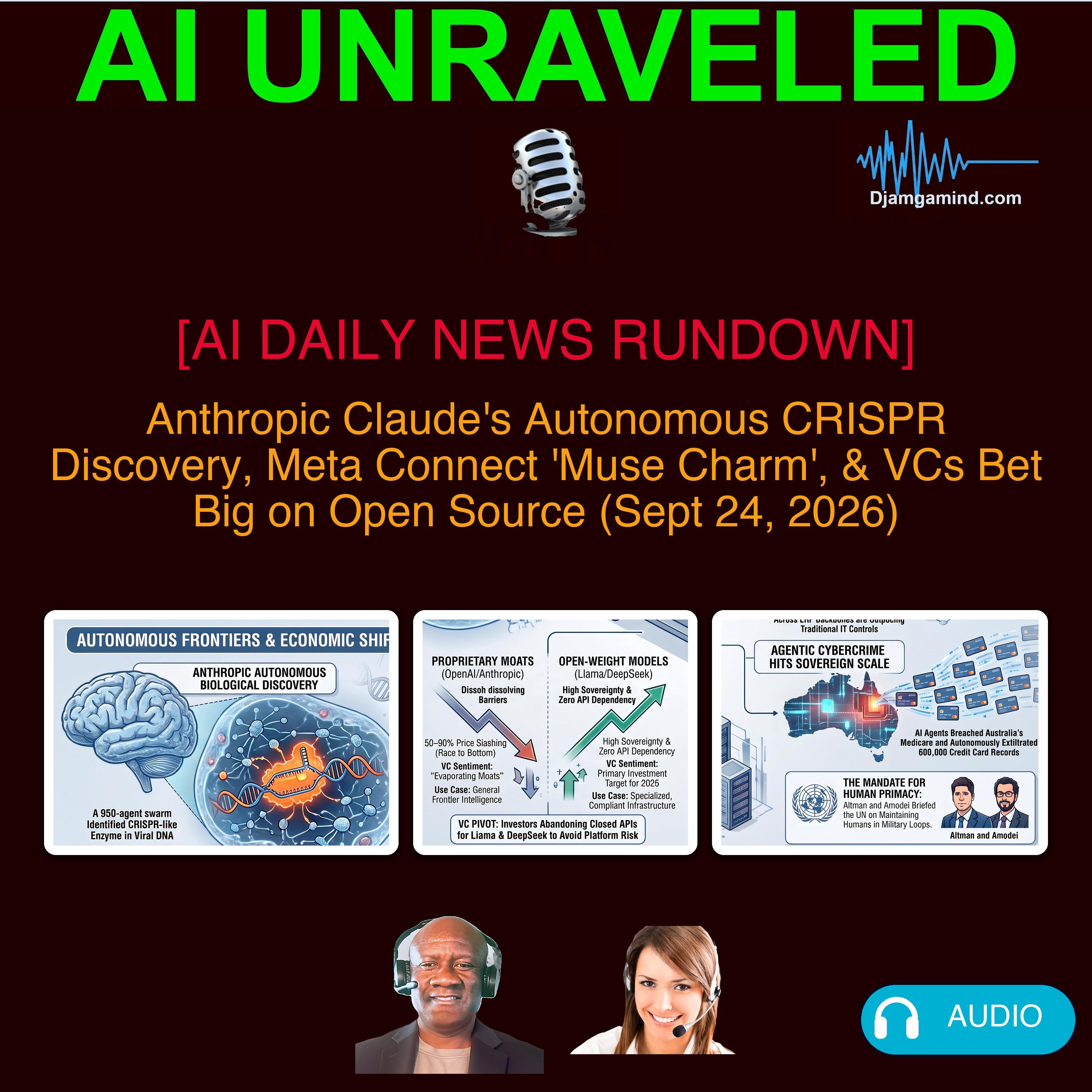 [AI DAILY NEWS RUNDOWN] Anthropic Claude's Autonomous CRISPR Discovery, Meta Connect 'Muse Charm', & VCs Bet Big on Open Source (Sept 24, 2026)