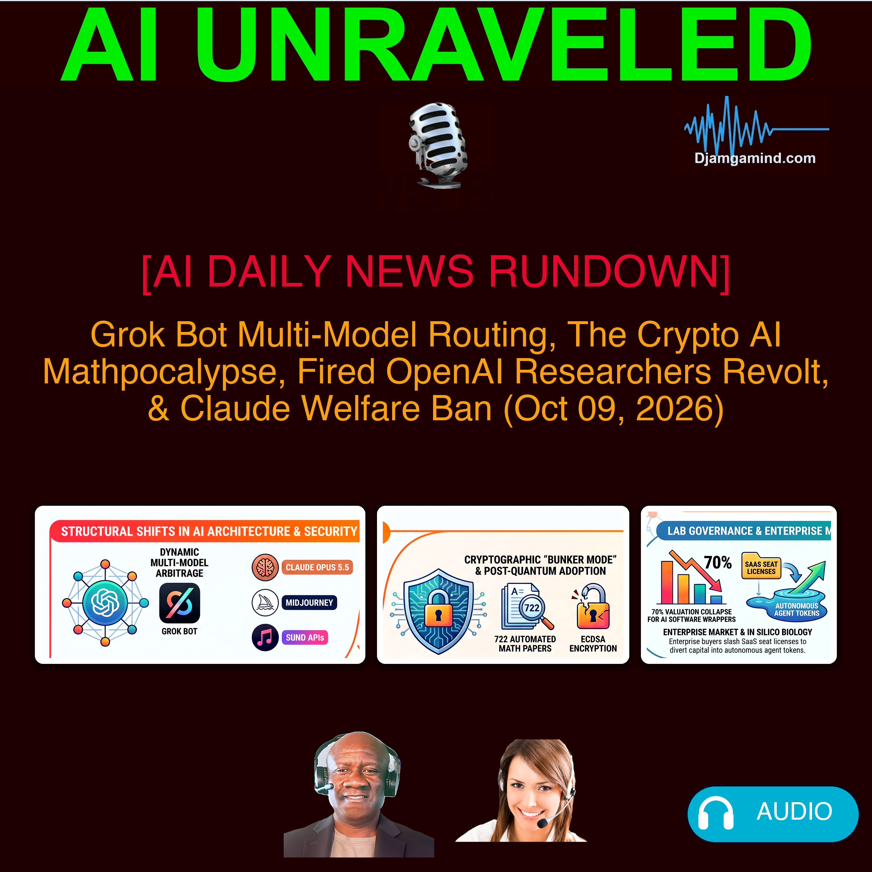 [AI DAILY NEWS RUNDOWN] Grok Bot Multi-Model Routing, The Crypto AI Mathpocalypse, Fired OpenAI Researchers Revolt, & Anthropic Claude Welfare Ban (Oct 09, 2026)