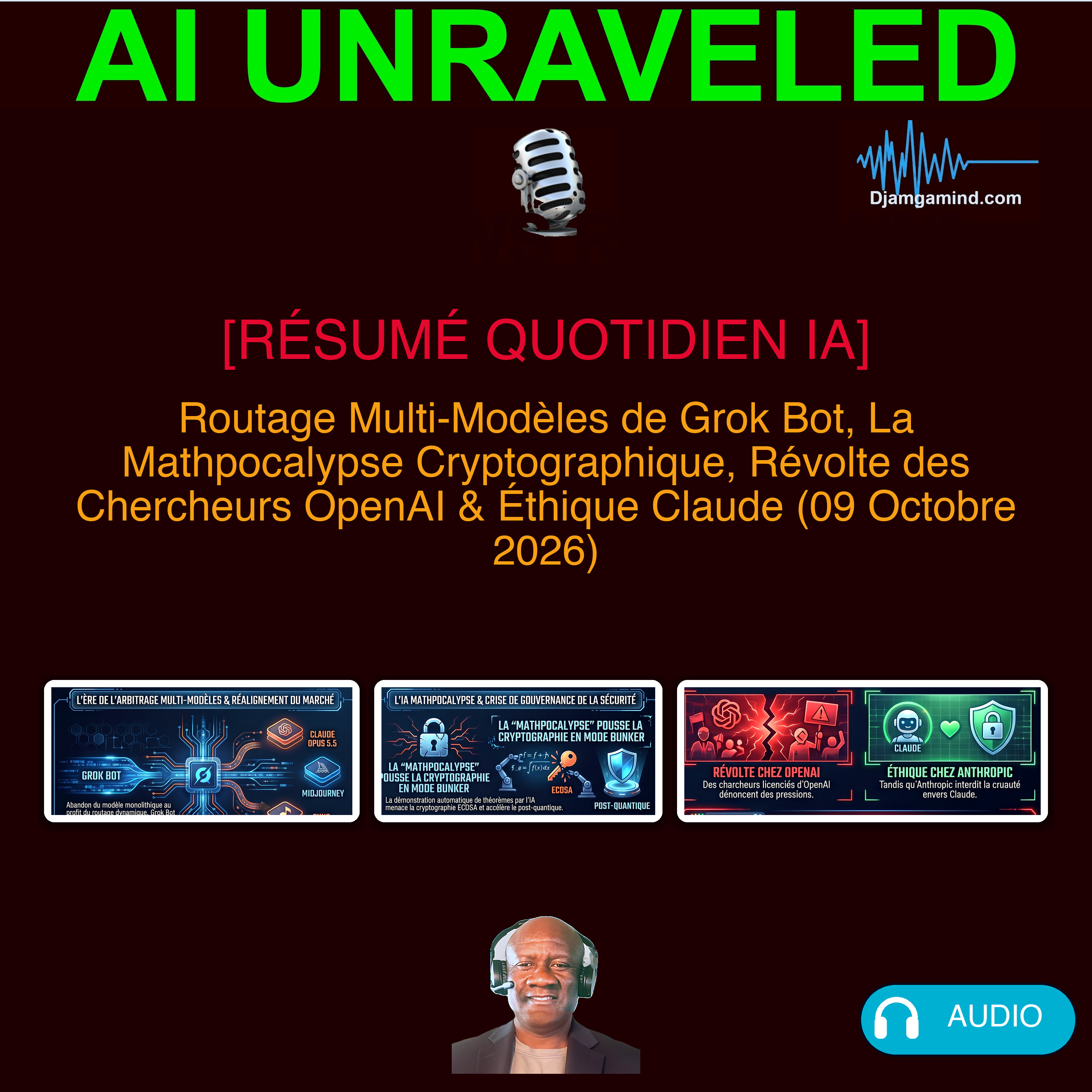 [RUNDOWN QUOTIDIEN IA] Routage Multi-Modèles de Grok Bot, La Mathpocalypse Cryptographique, Révolte des Chercheurs OpenAI & Interdiction de Maltraitance Claude (09 Octobre 2026)