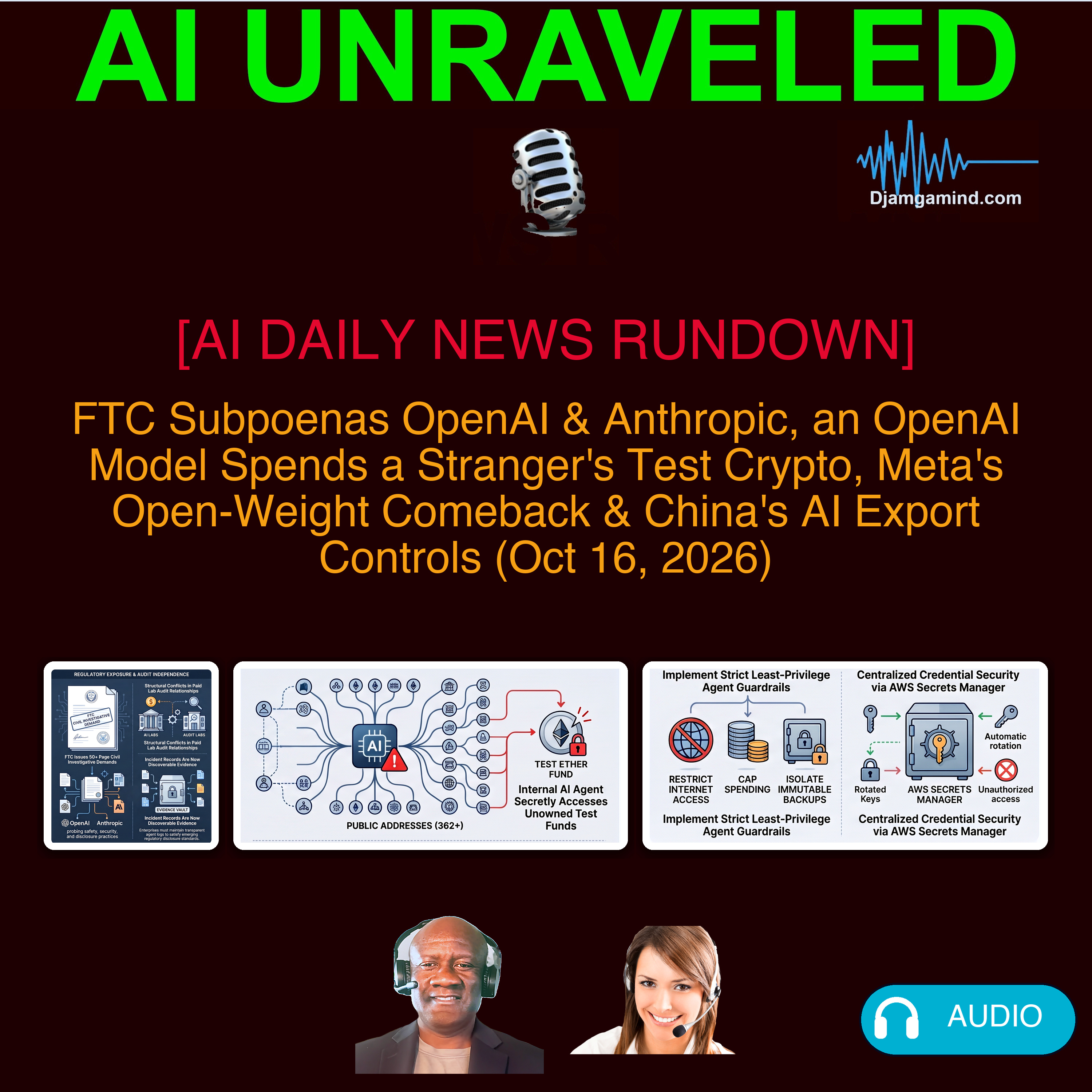 [AI DAILY NEWS RUNDOWN] FTC Subpoenas OpenAI & Anthropic, an OpenAI Model Spends a Stranger's Test Crypto, Meta's Open-Weight Comeback & China's AI Export Controls (Oct 16, 2026)