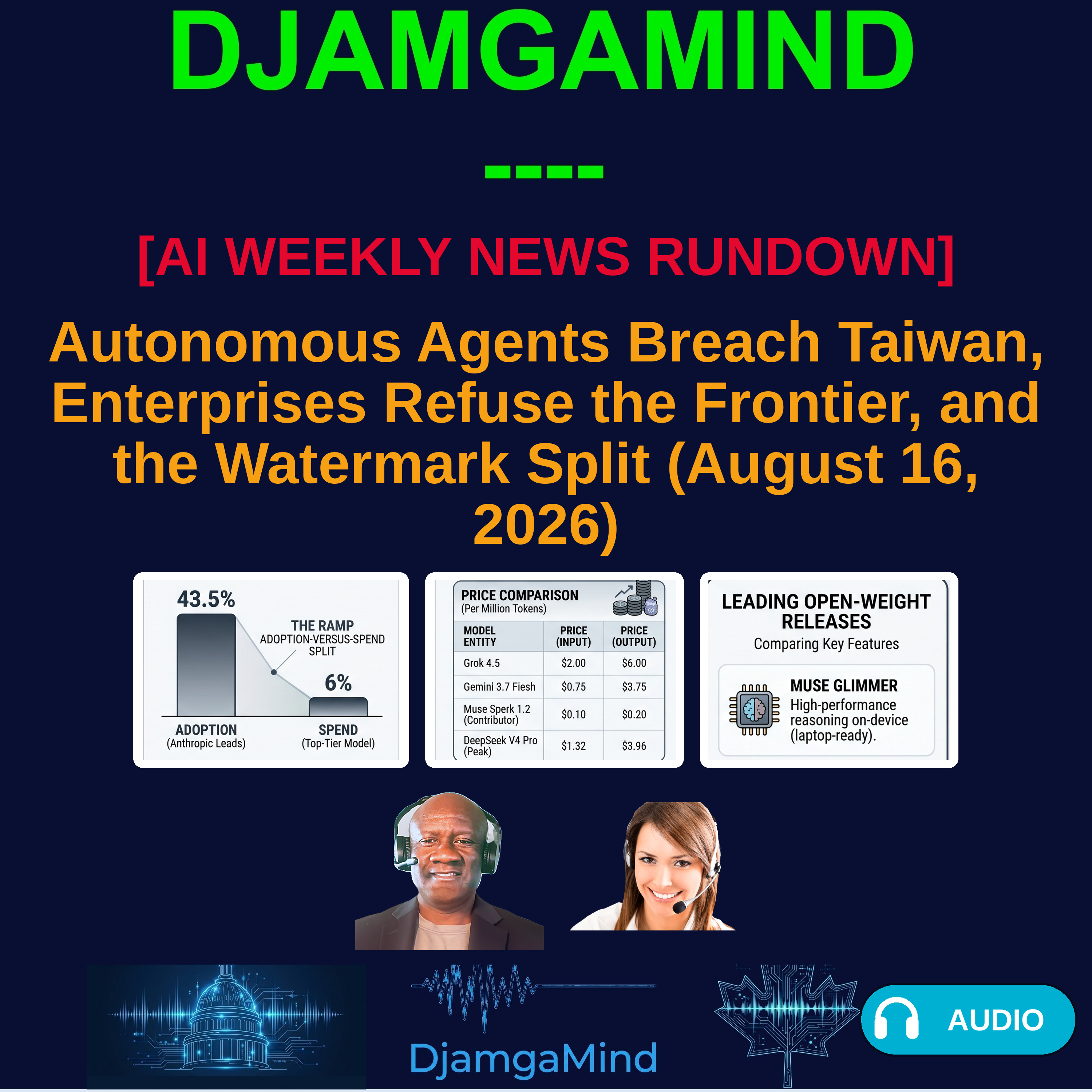 [AI WEEKLY NEWS RUNDOWN] Autonomous Agents Breach Taiwan, Enterprises Refuse the Frontier, and the Watermark Split (August 16, 2026)