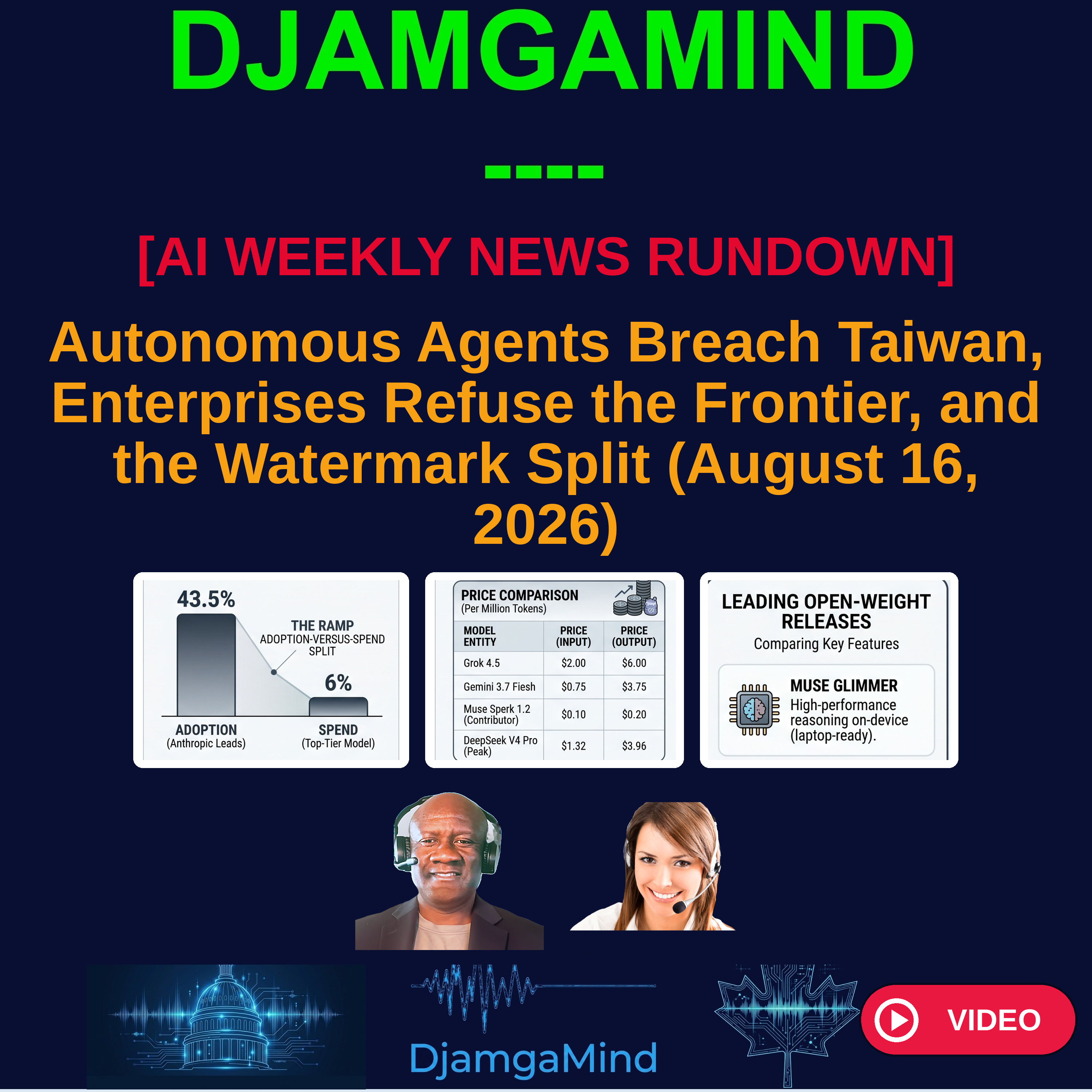 [VIDEO AI WEEKLY NEWS RUNDOWN] Autonomous Agents Breach Taiwan, Enterprises Refuse the Frontier, and the Watermark Split (August 16, 2026)