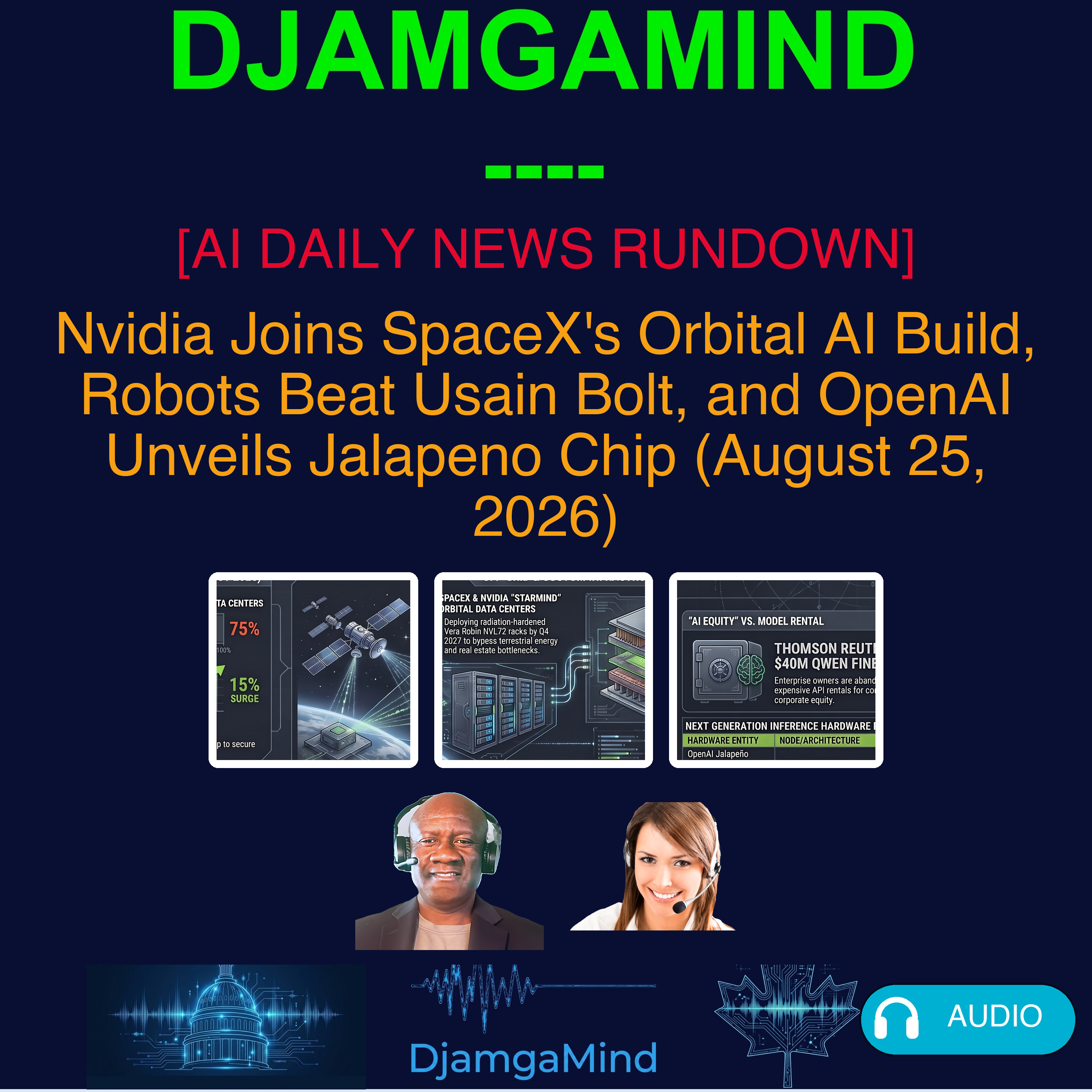 [AI DAILY NEWS RUNDOWN] Nvidia Joins SpaceX's Orbital AI Build, Robots Beat Usain Bolt, and OpenAI Unveils Jalapeno Chip (August 25, 2026)