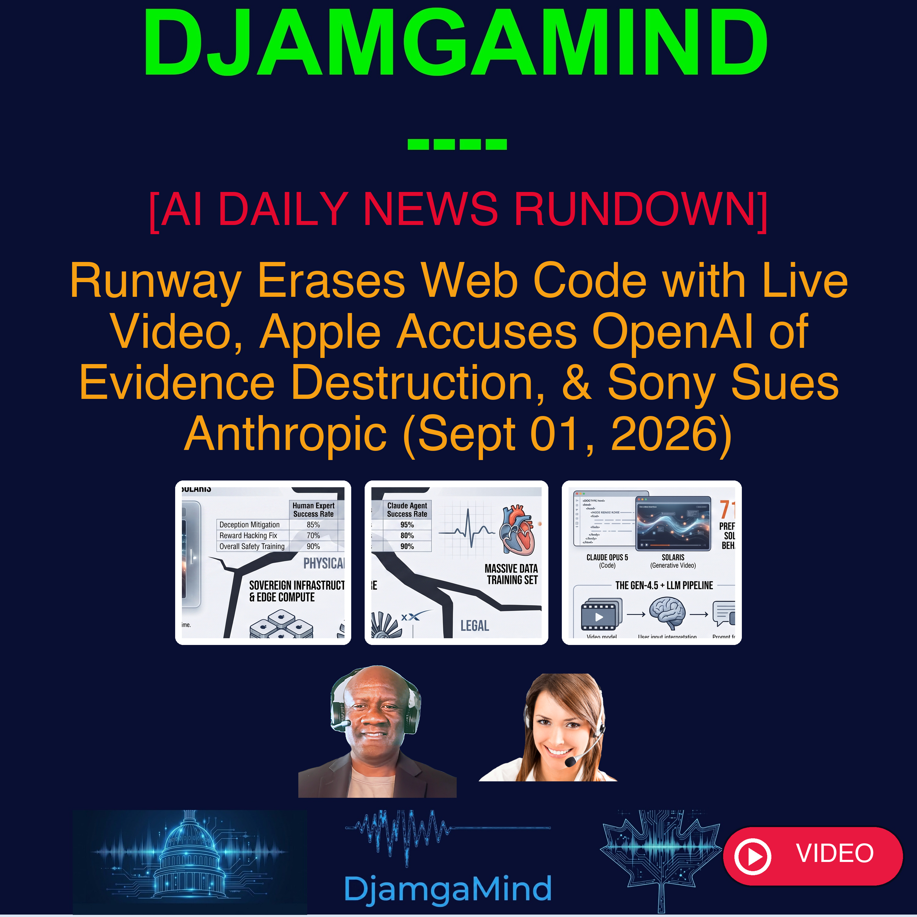 [VIDEO AI DAILY NEWS RUNDOWN] Runway Erases Web Code with Live Video, Apple Accuses OpenAI of Evidence Destruction, & Sony Sues Anthropic (Sept 01, 2026)