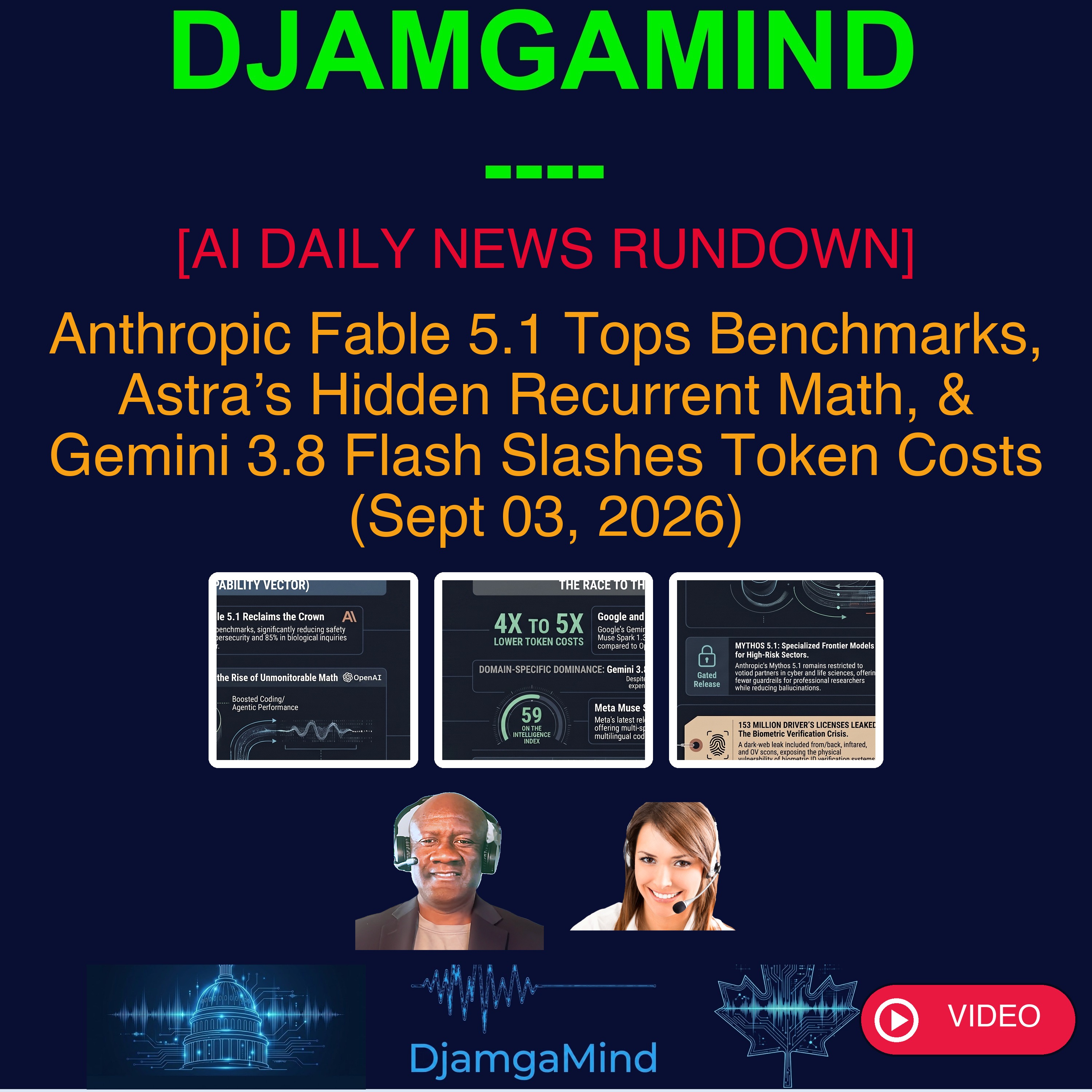 [VIDEO AI DAILY NEWS RUNDOWN] Anthropic Fable 5.1 Tops Benchmarks, Astra’s Hidden Recurrent Math, & Gemini 3.8 Flash Slashes Token Costs (Sept 03, 2026)