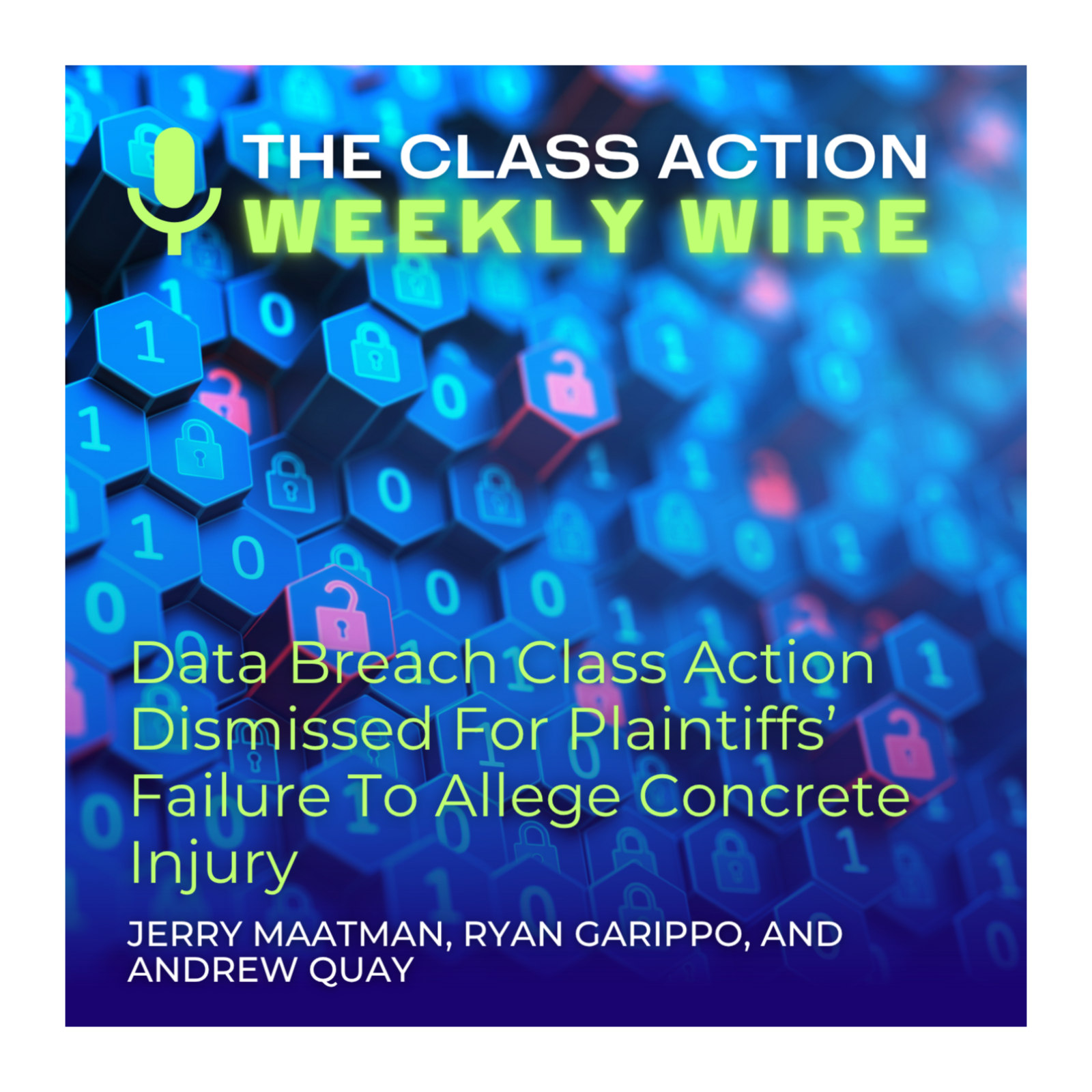 Episode 122: Data Breach Class Action Dismissed For Plaintiffs’ Failure To Allege Concrete Injury episode artwork