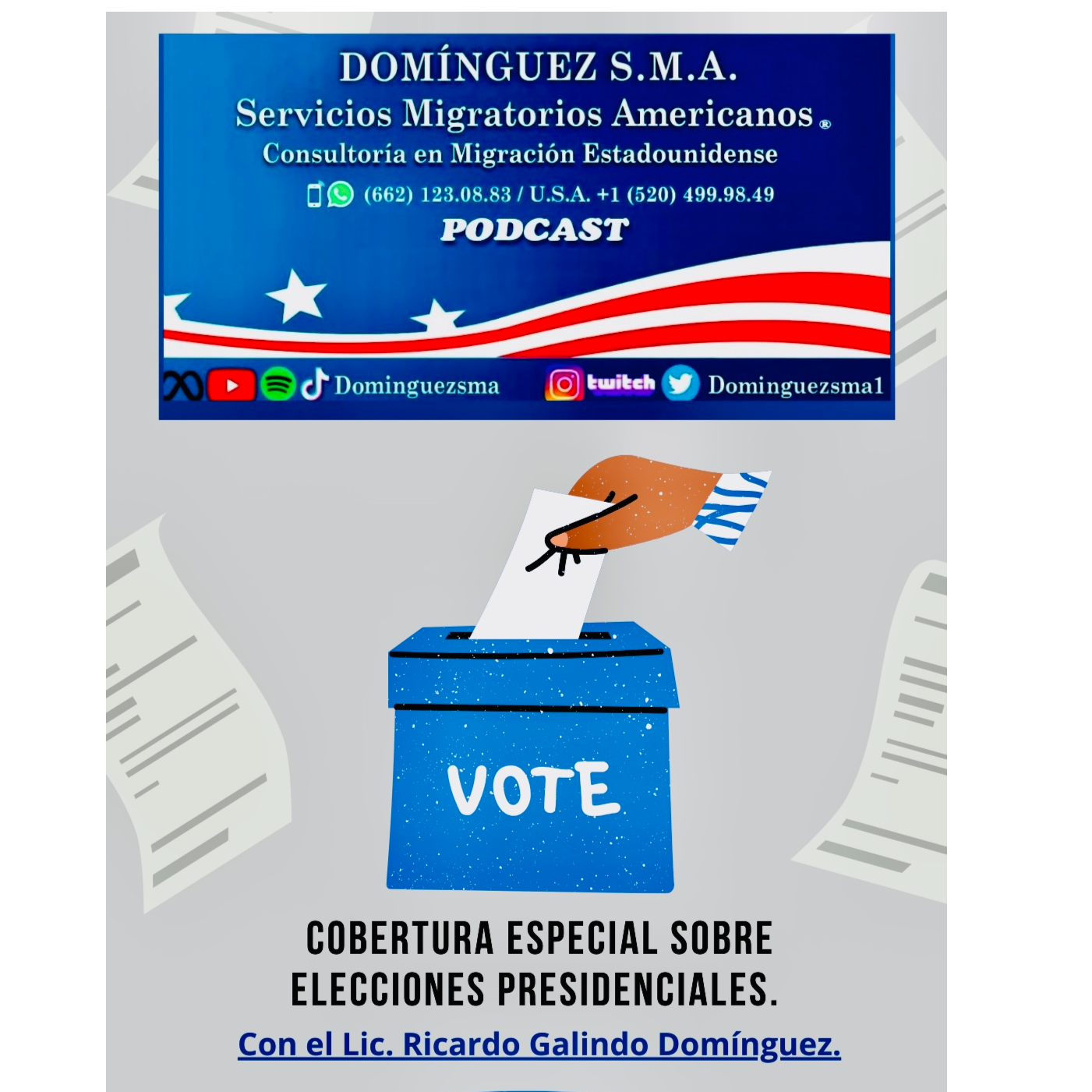 Domínguezsma: Hablando de migración estadounidense con el Lic. Ricardo Galindo Domínguez.