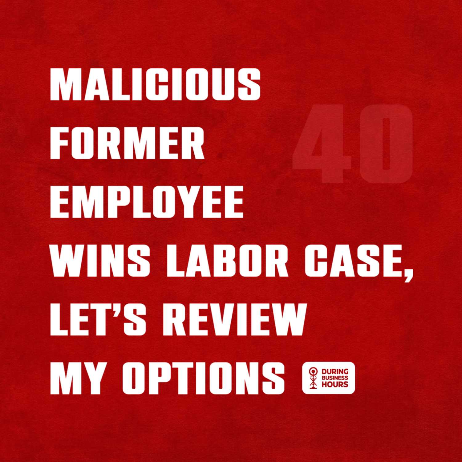 Ep 40. Malicious former employee wins labor case, let’s review my options