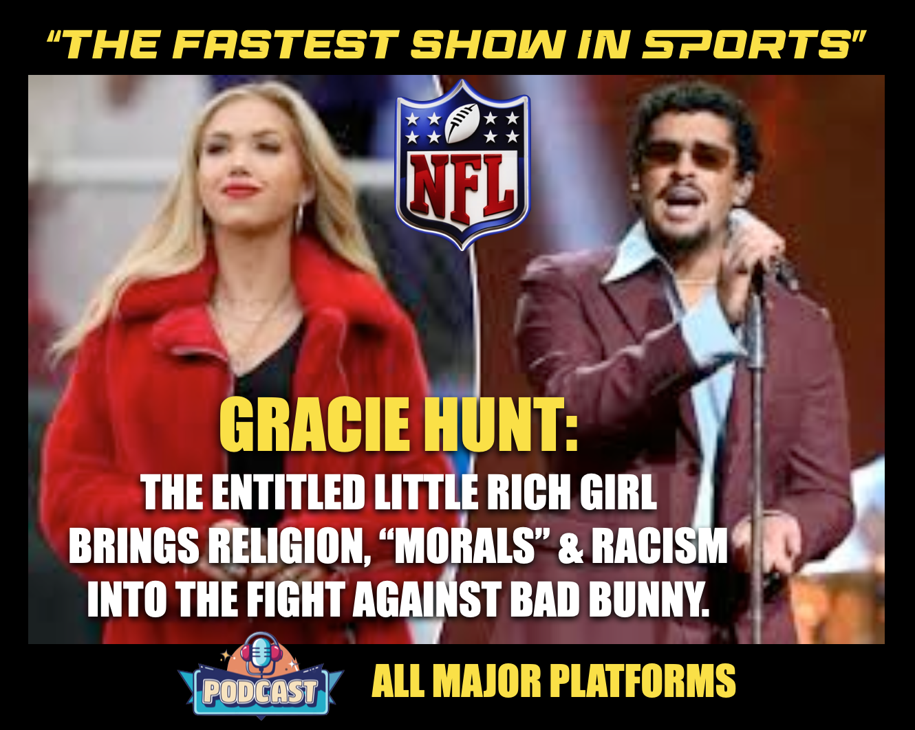 RELIGION, MAGA & COUNTRY MUSIC VS. BAD BUNNY: Gracie Hunt is the bubbleheaded Super Bowl warrior. episode artwork