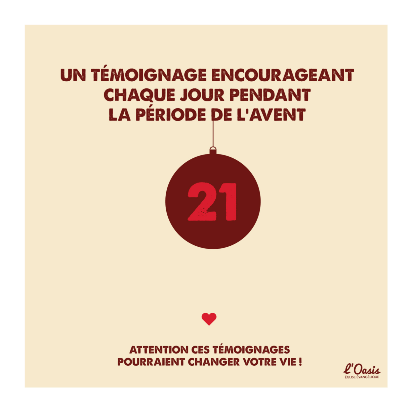 Avent 2025 / 21 décembre 2025 Témoignage Claude