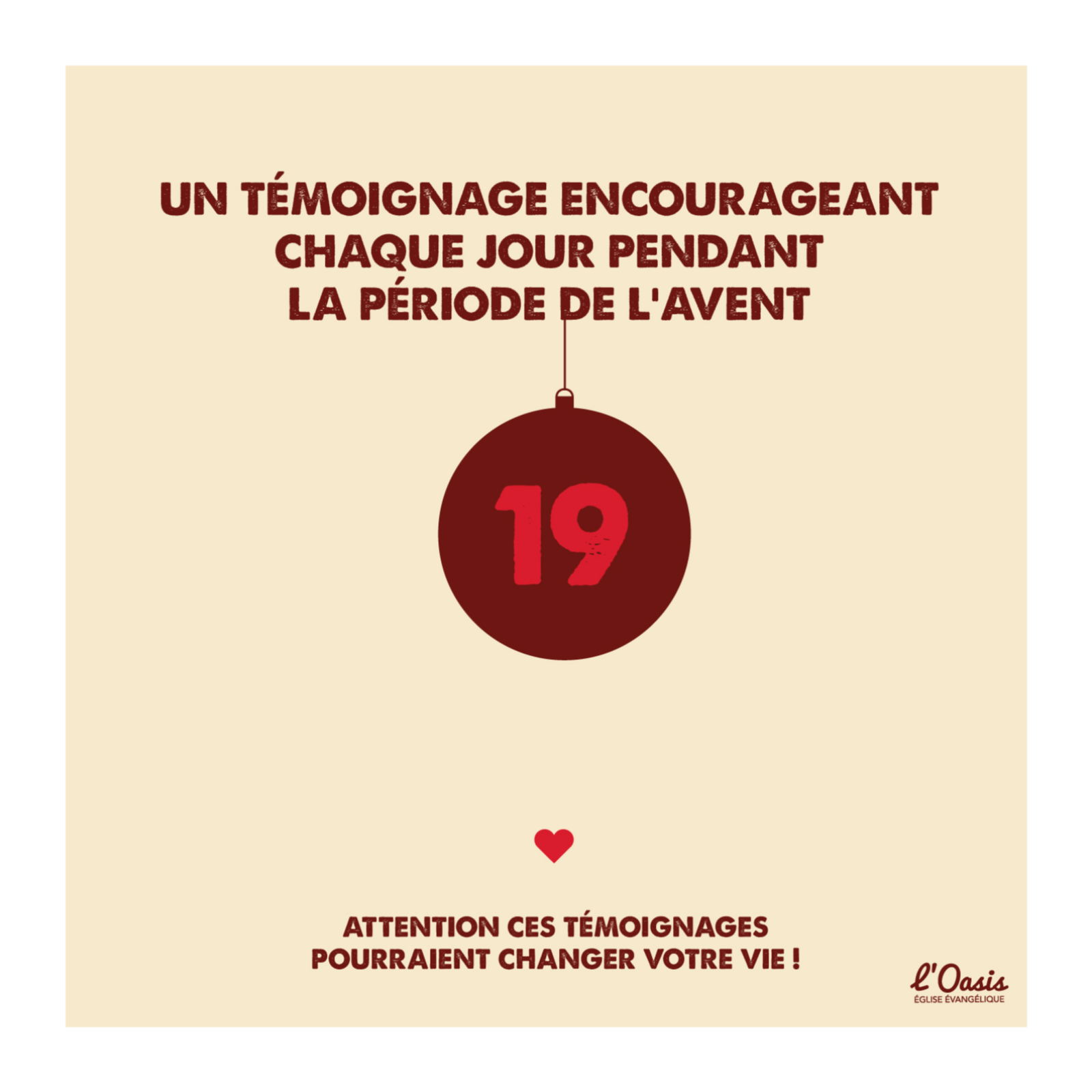 Avent 2025 / 19 décembre 2025 Témoignage Christine