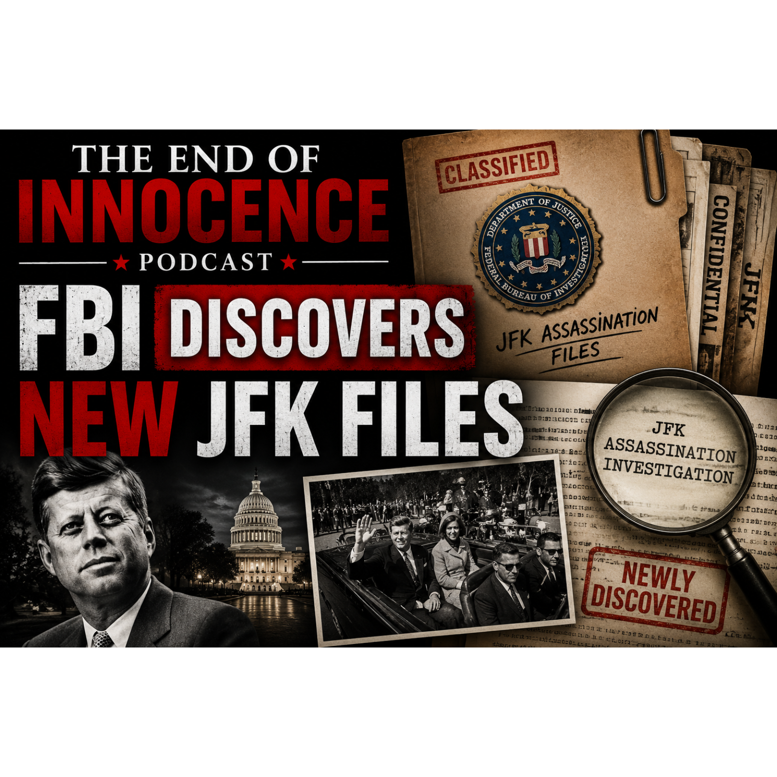 Episode 95 - The End of Innocence - The JFK Assassination - FBI discovers new JFK files! episode artwork