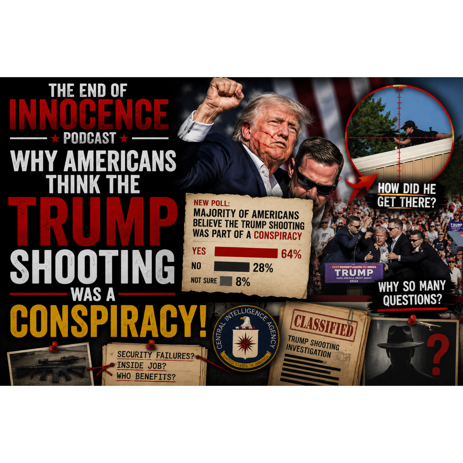 Episode 69 - The End of Innocence - Why Americans think the Trump Shooting was a Conspiracy!  episode artwork