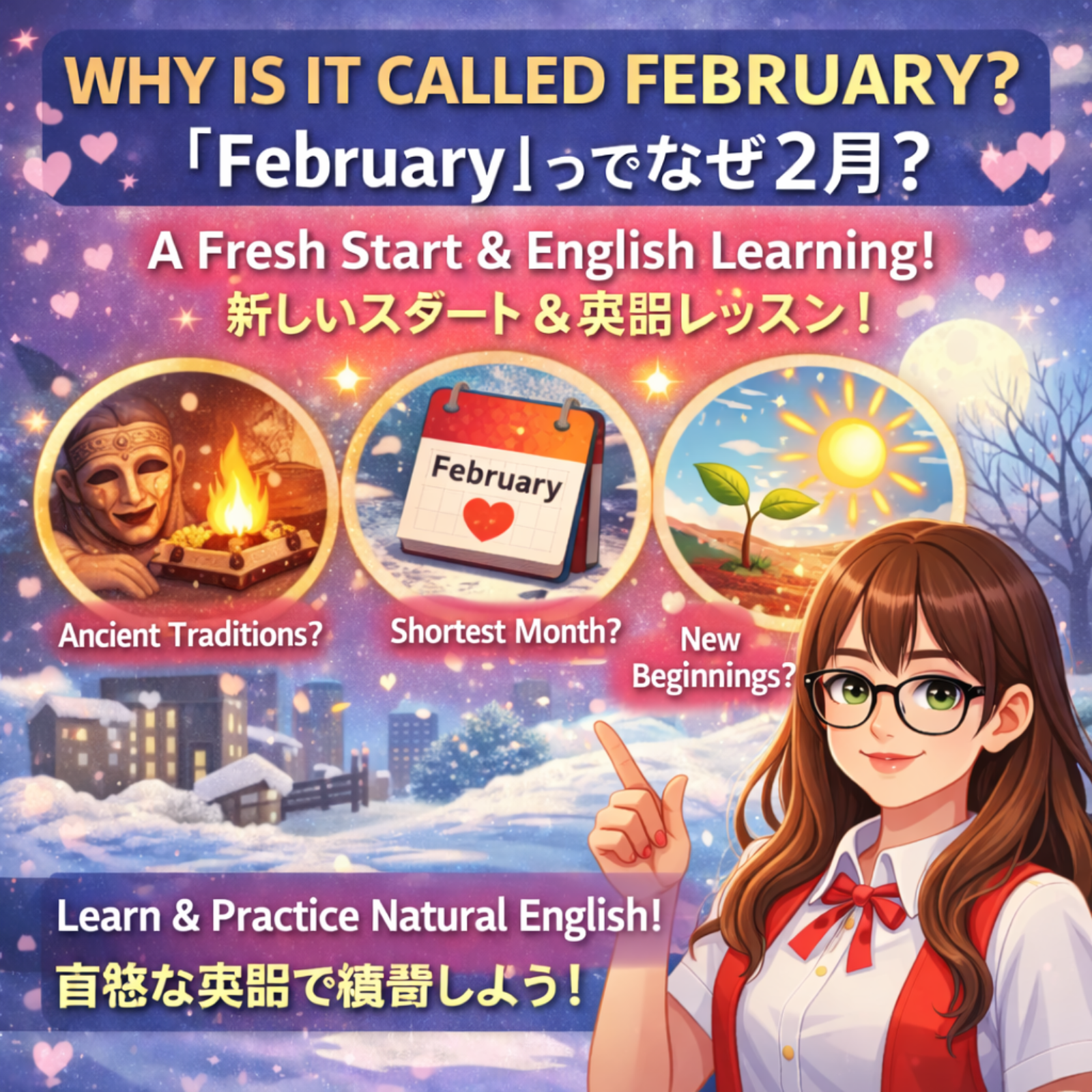 Why Is It Called February? A Fresh Start Isn’t Too Late 🌱 Quick English Lesson 「February」ってなぜ2月？｜やさしい英語レッスン