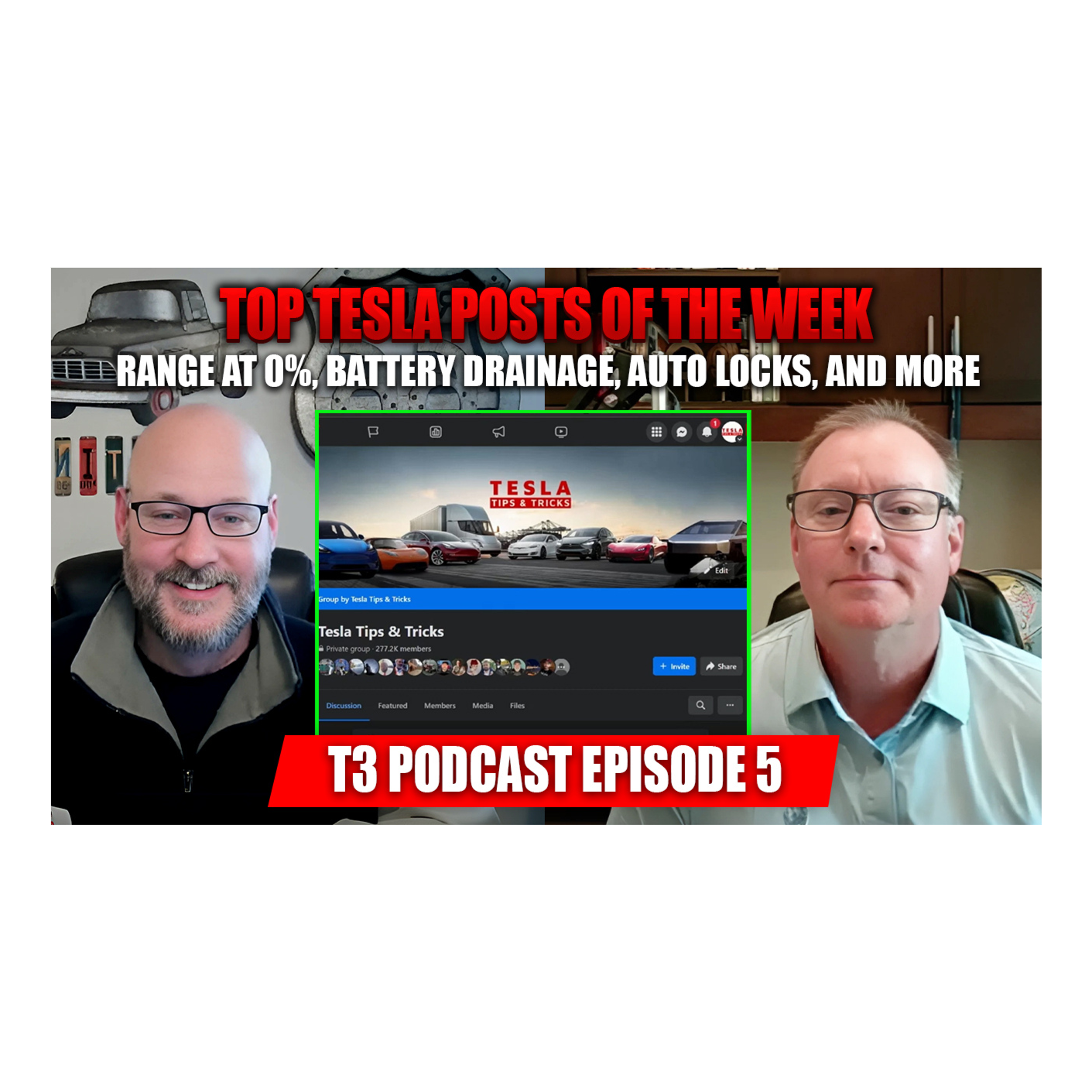 Top Tesla Posts of the Week - Range at 0%, Battery Drainage, Auto Locks, and More - T3 Podcast Episode 5