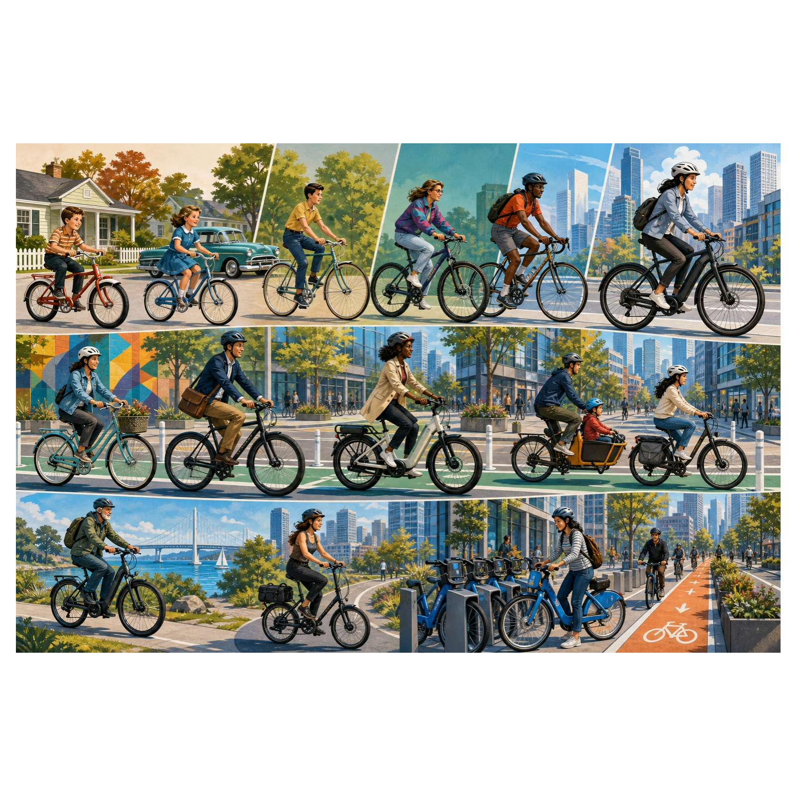 Evolution of National Bike to Work Month episode artwork