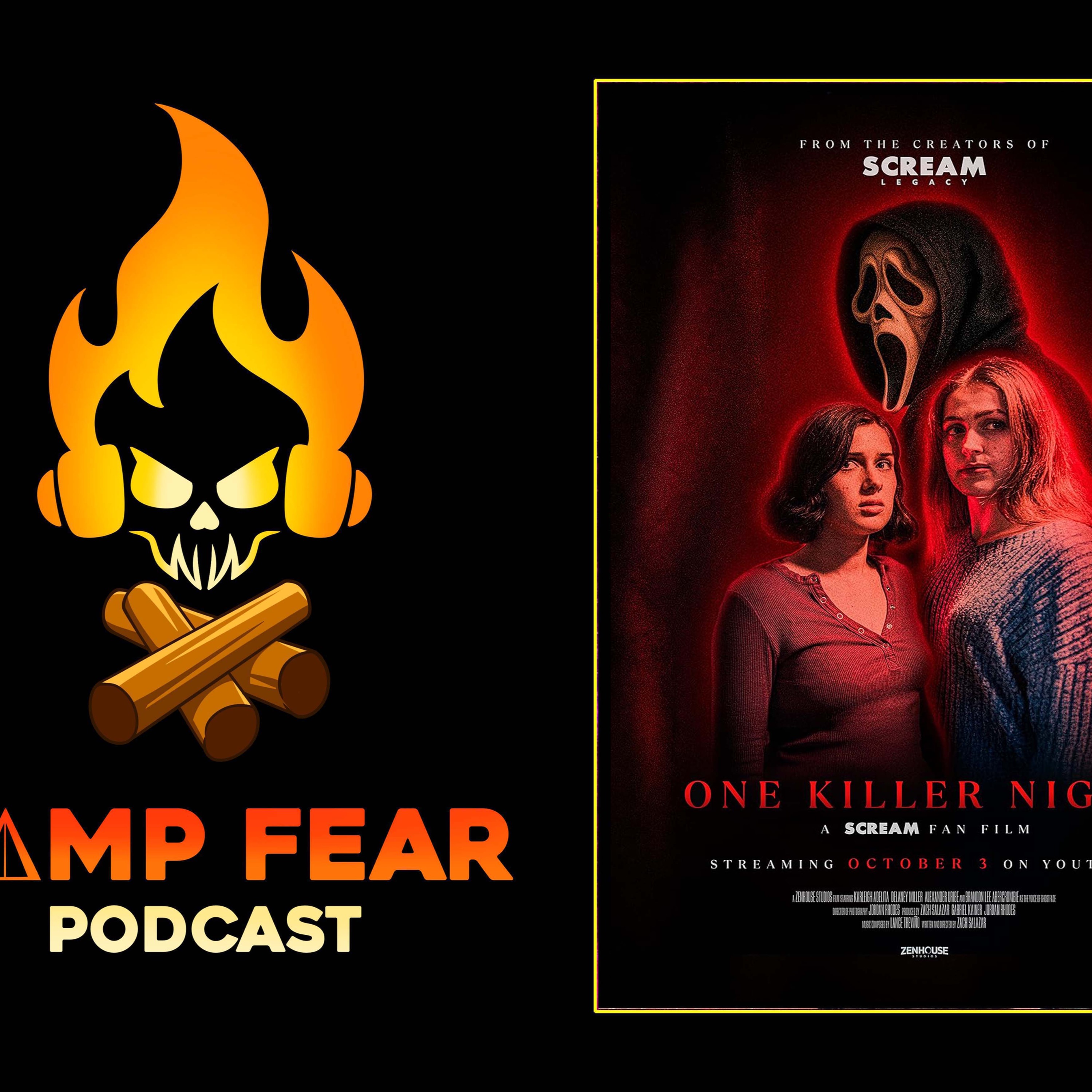 Fearopoly presents Camp Fear Podcast discusses Scream Fan Film One Killer Night on YouTube episode artwork