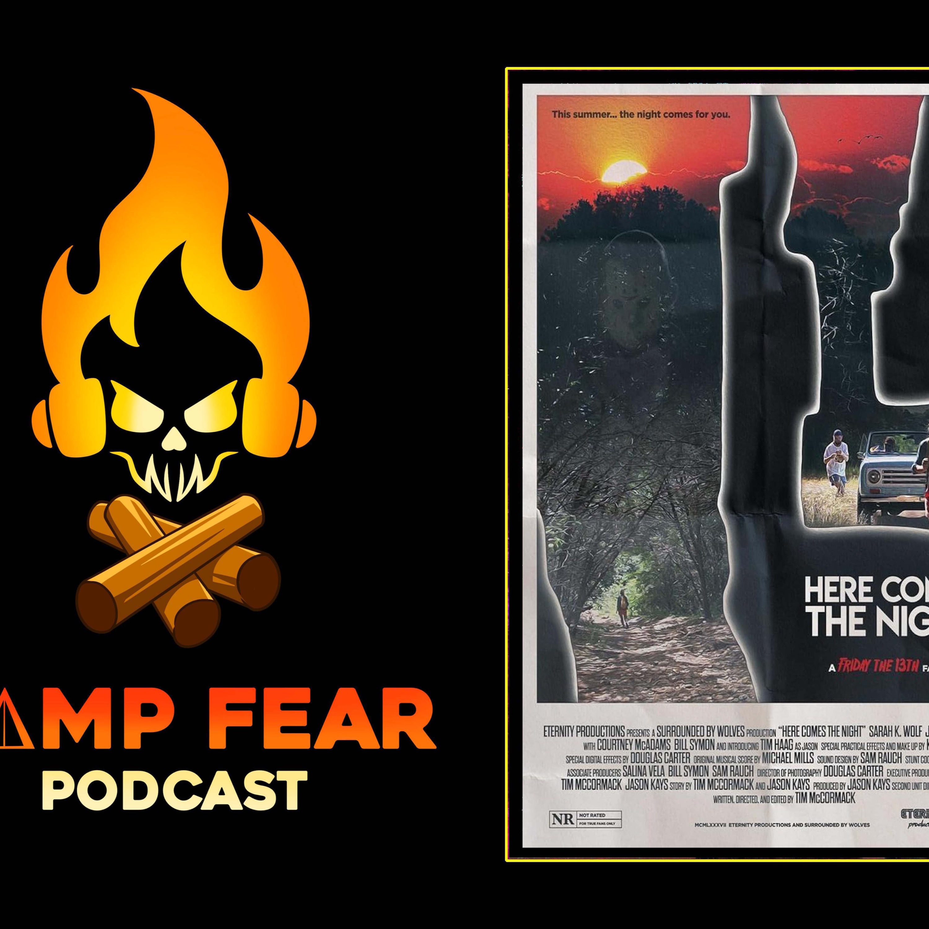 Fearopoly presents Camp Fear Podcast discusses Friday the 13th fan film Here Comes the Night episode artwork