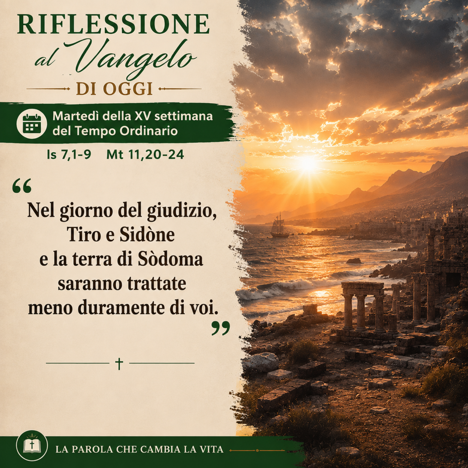 Riflessione al Vangelo di oggi 14 Luglio 2025 - Mt 11,20-24 episode artwork