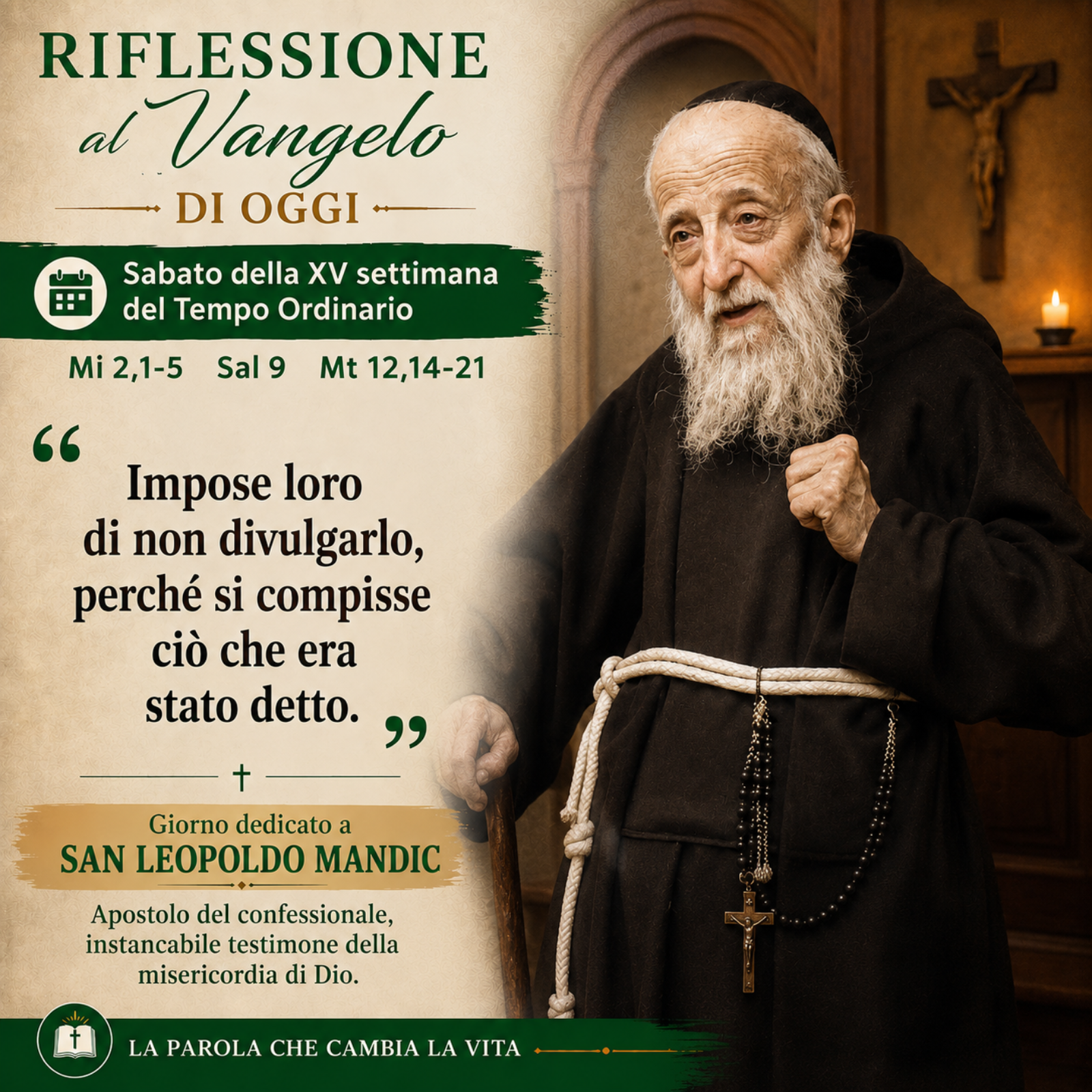 Riflessione e Vangelo del 18 Luglio 2026 - Mt 12,14-21 episode artwork