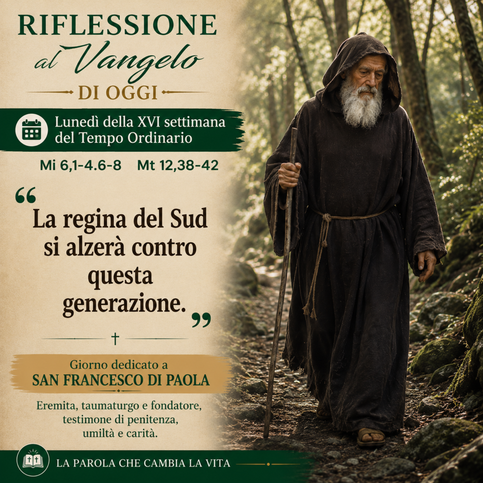 Riflessione al Vangelo di oggi 20 Luglio 2026 - Mt 12,38-42 episode artwork