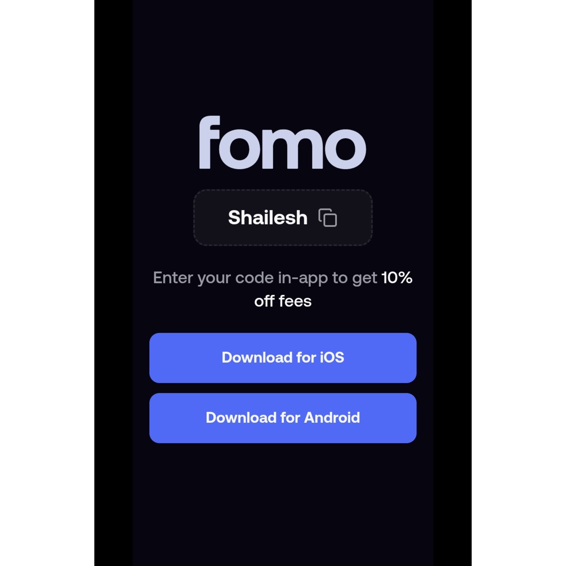 Fomo Referral Code Benefits: Use “Shailesh” & Save 10% cover art