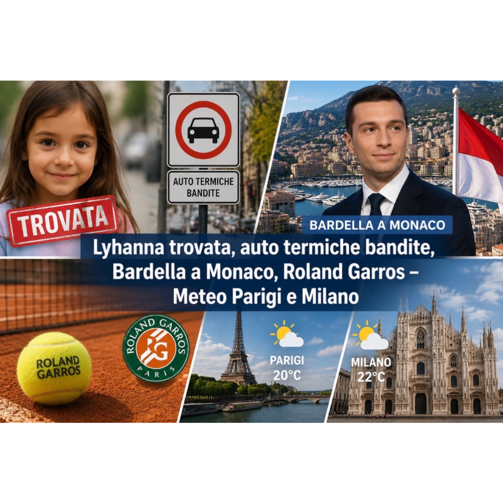 Lyhanna trovata, auto termiche bandite, Bardella a Monaco, Roland Garros – Meteo Parigi e Milano episode artwork