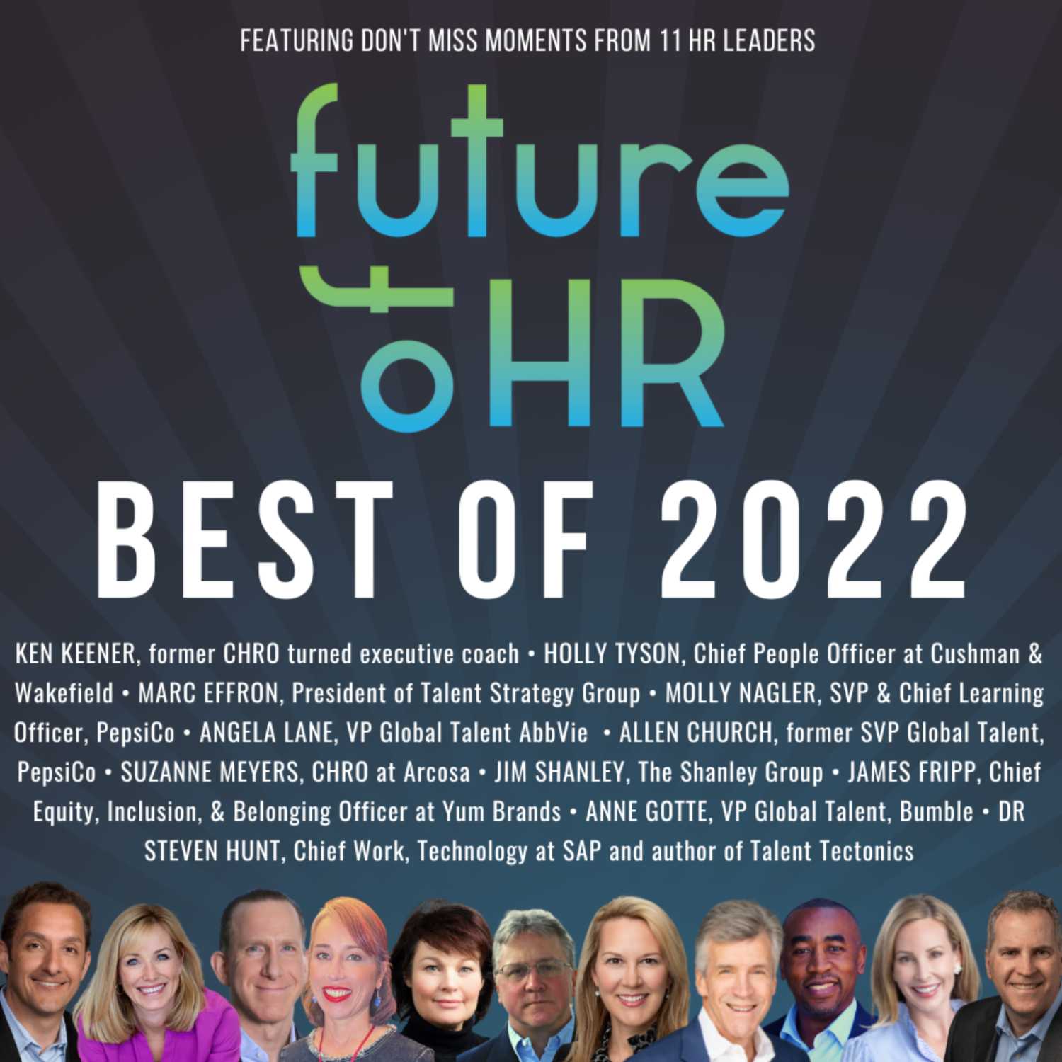 “Best of 2022" featuring the top insights and moments of Future of HR podcast in 2022