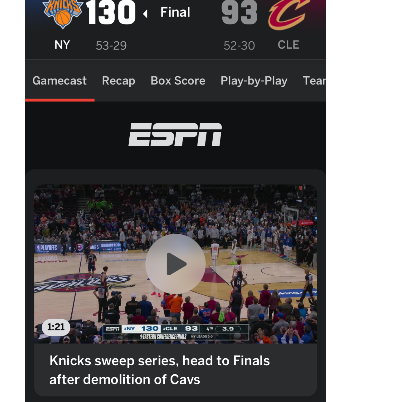 Knicks heading to the NBA Finals!!…First  appearance since 1999 episode artwork