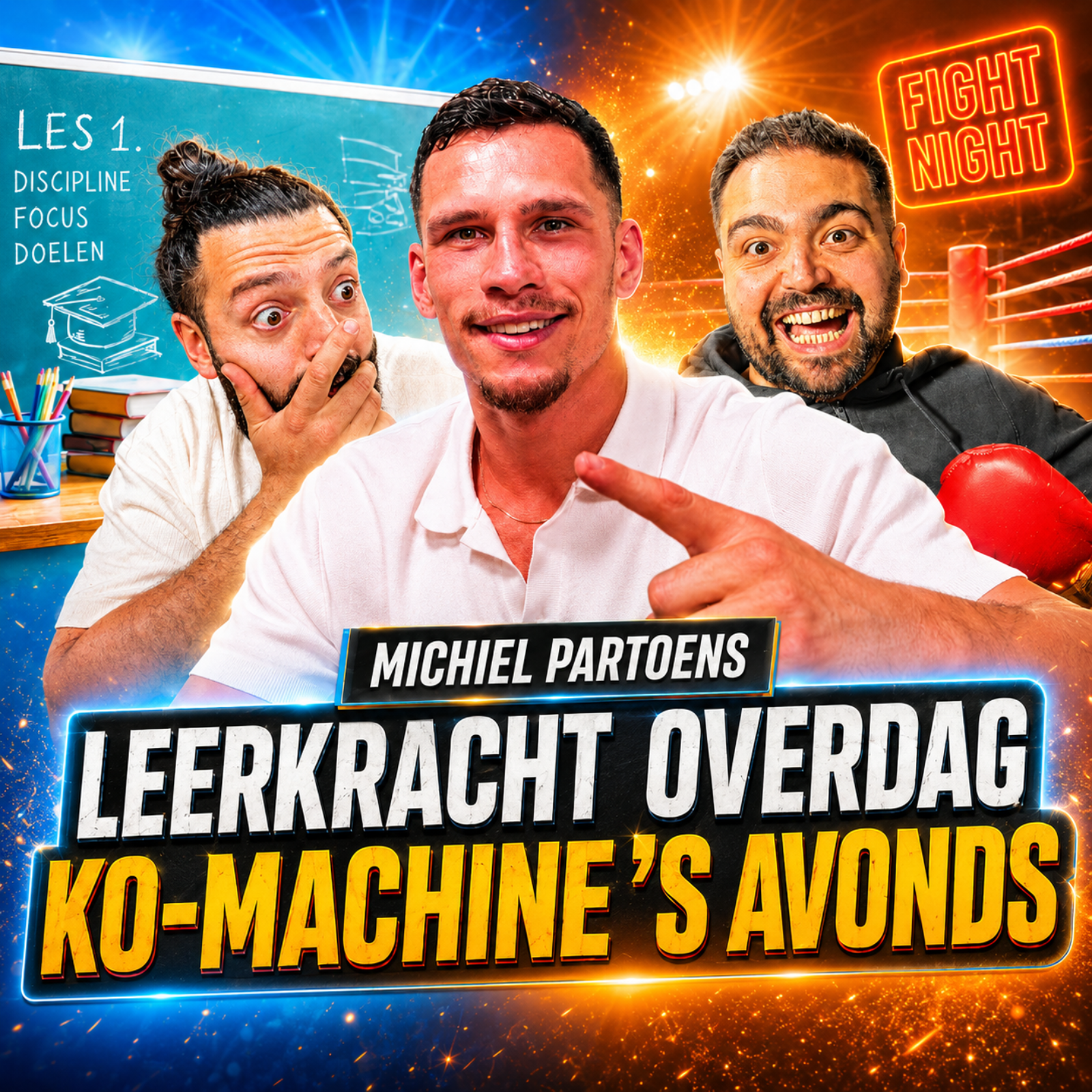 Leerkracht overdag, Knock-outmachine in de avond - Michiel Partoens