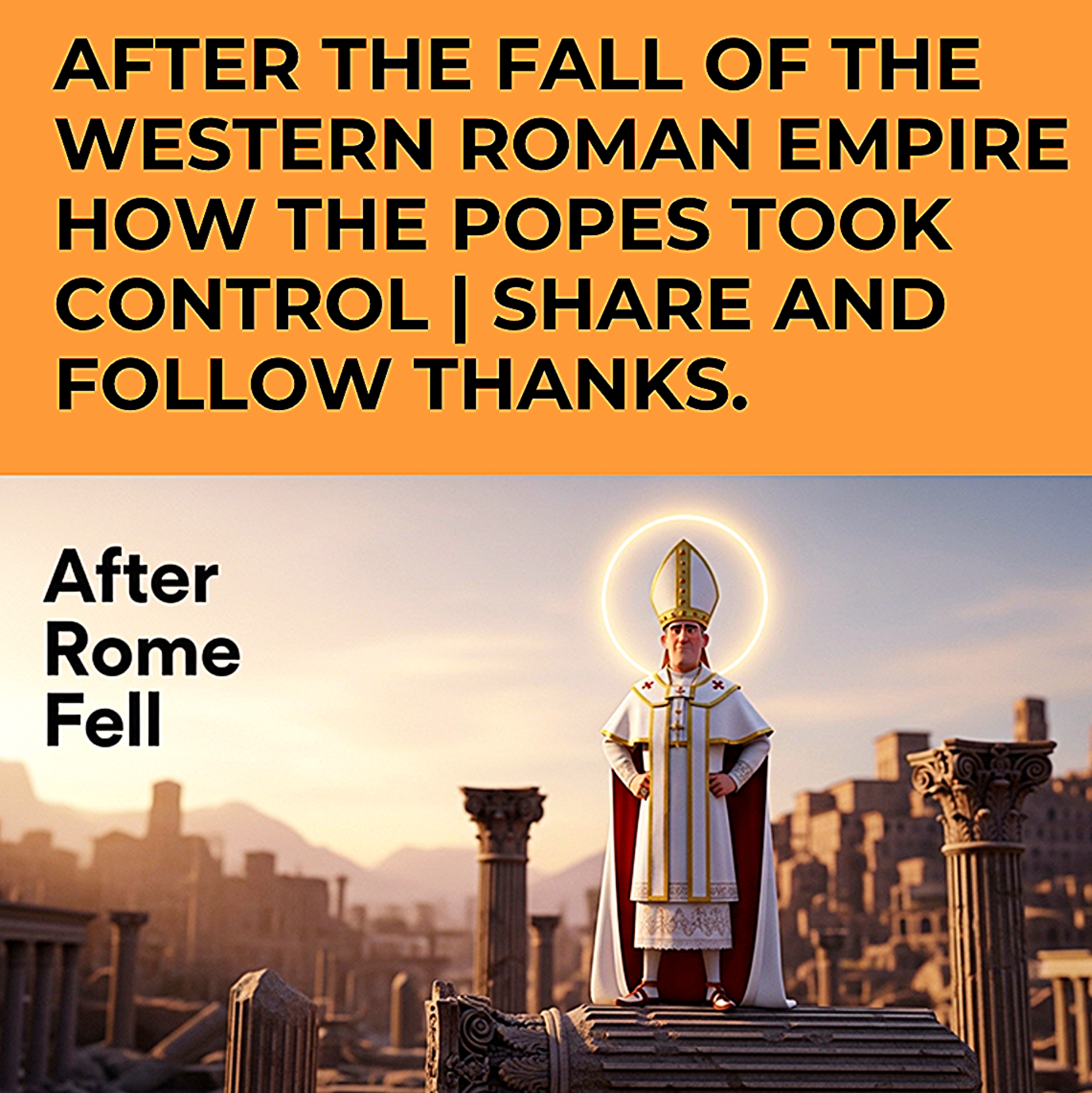 After the Fall of the Western Roman Empire How the Popes Took Control | share and follow thanks. episode artwork