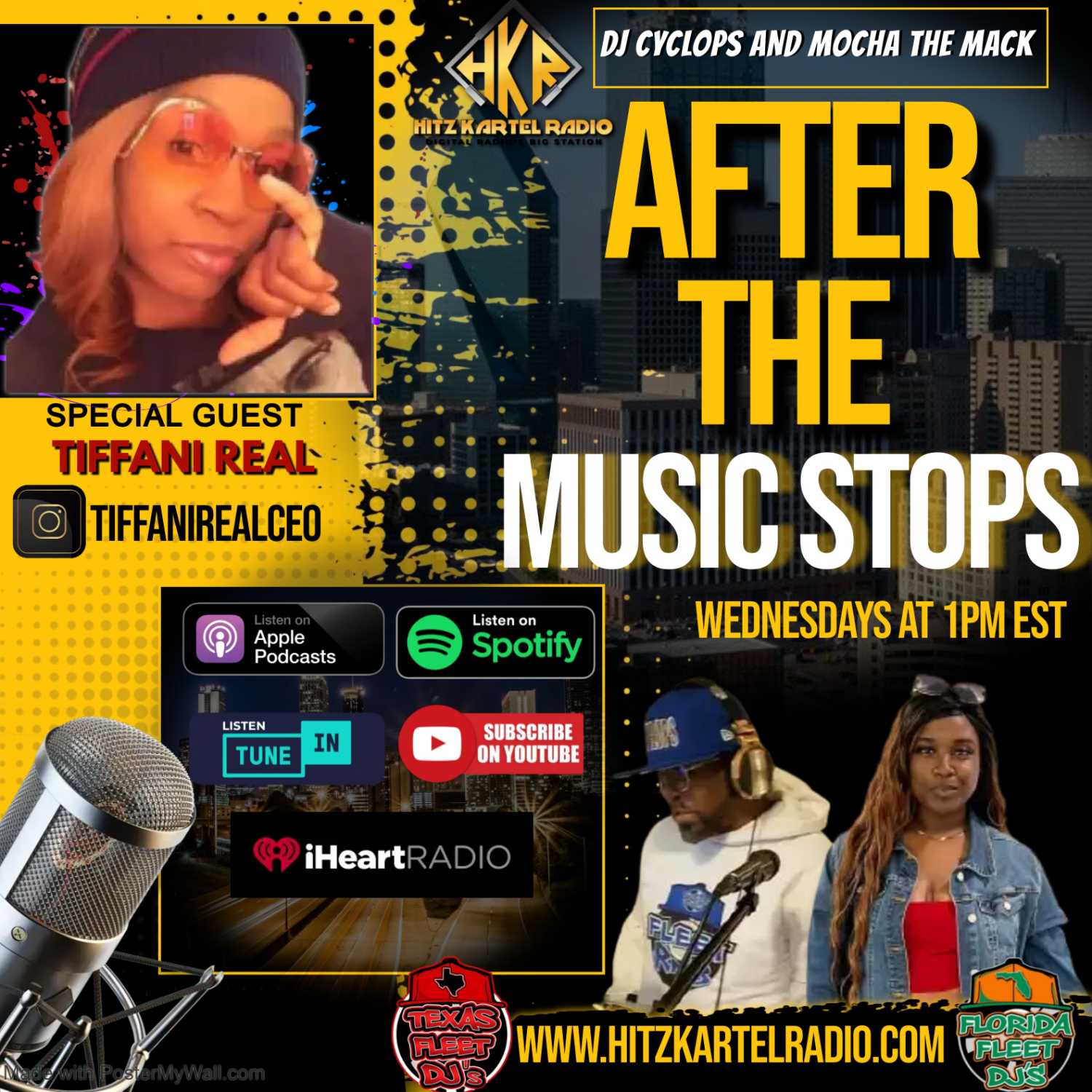 "After The Music Stops" interview with radio personality Tiffani Real @tiffanirealceo by @hitzkartelradio