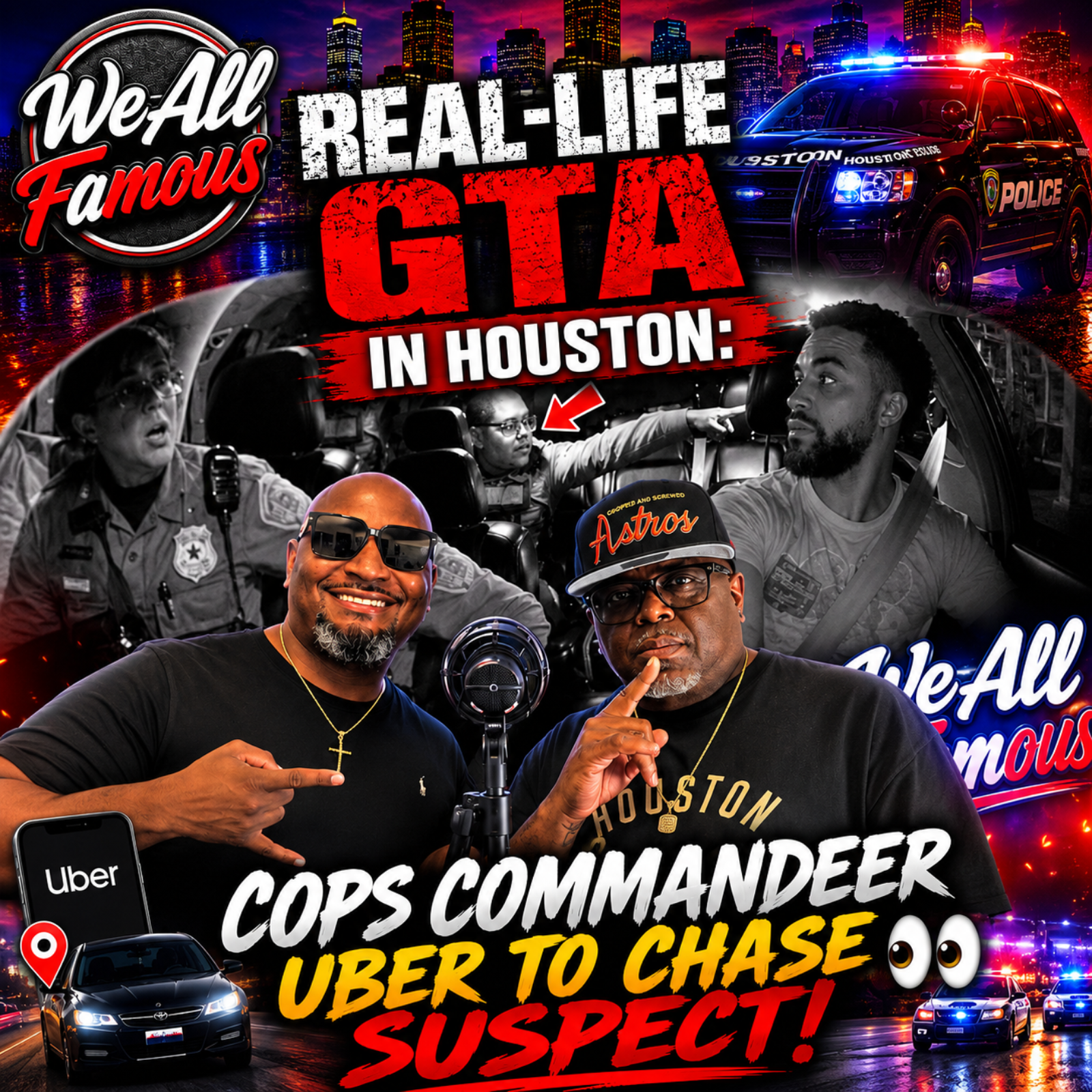 Real-Life GTA in Houston: Cops commandeer Uber to chase suspect! 🚔👀 episode artwork