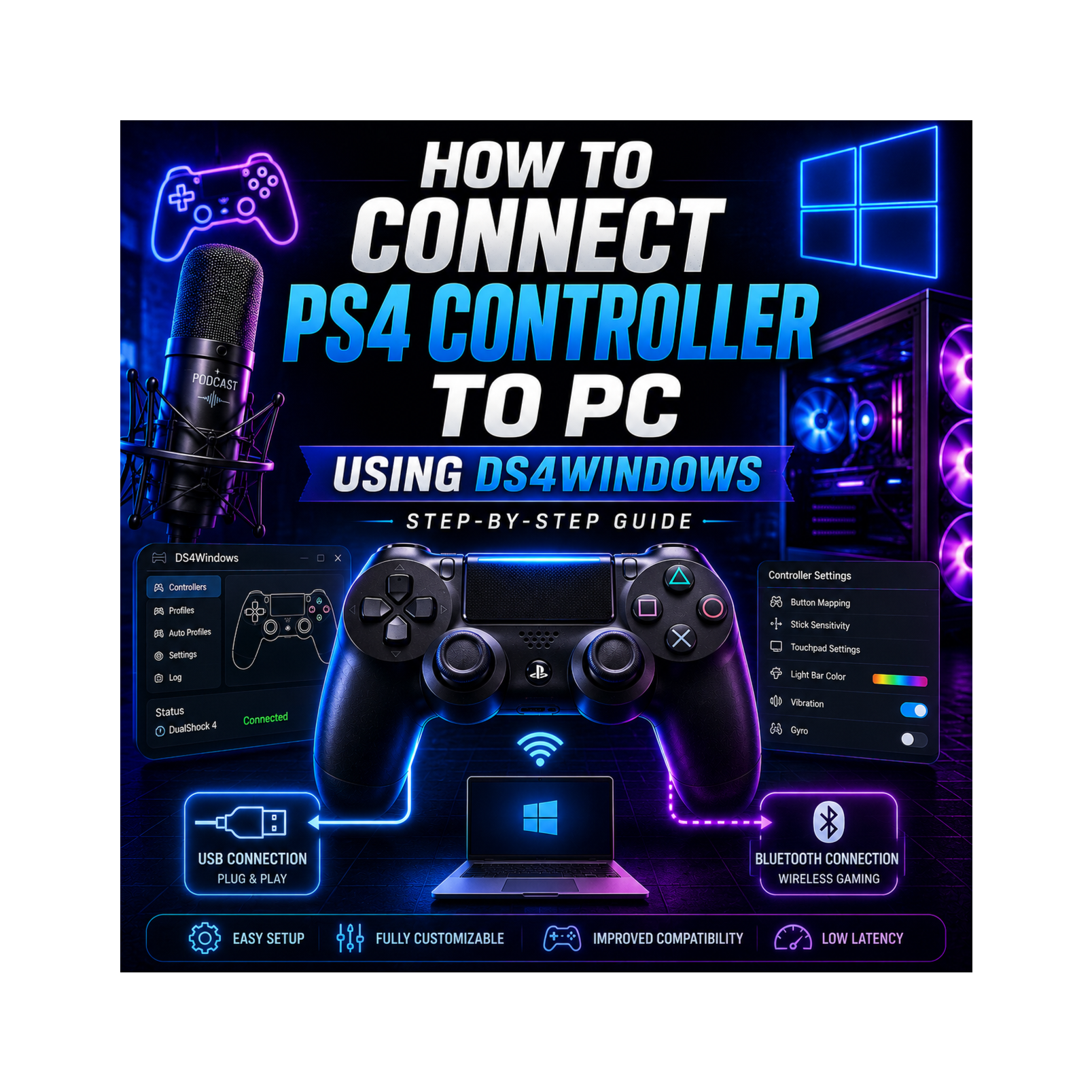 How to Connect PS4 Controller to PC using DS4Windows