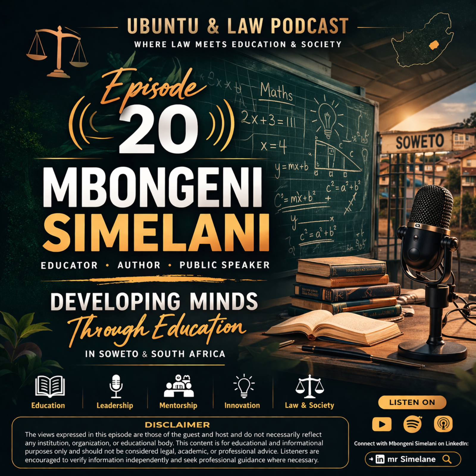 episode 20 AUTHOR/TOASTMASTER/AWARD WINNING EDUCATIONAL AND MOTIVATIONAL SPEAKER/MATHEMATICS TEACHER AND NATURAL SCIENCE episode artwork