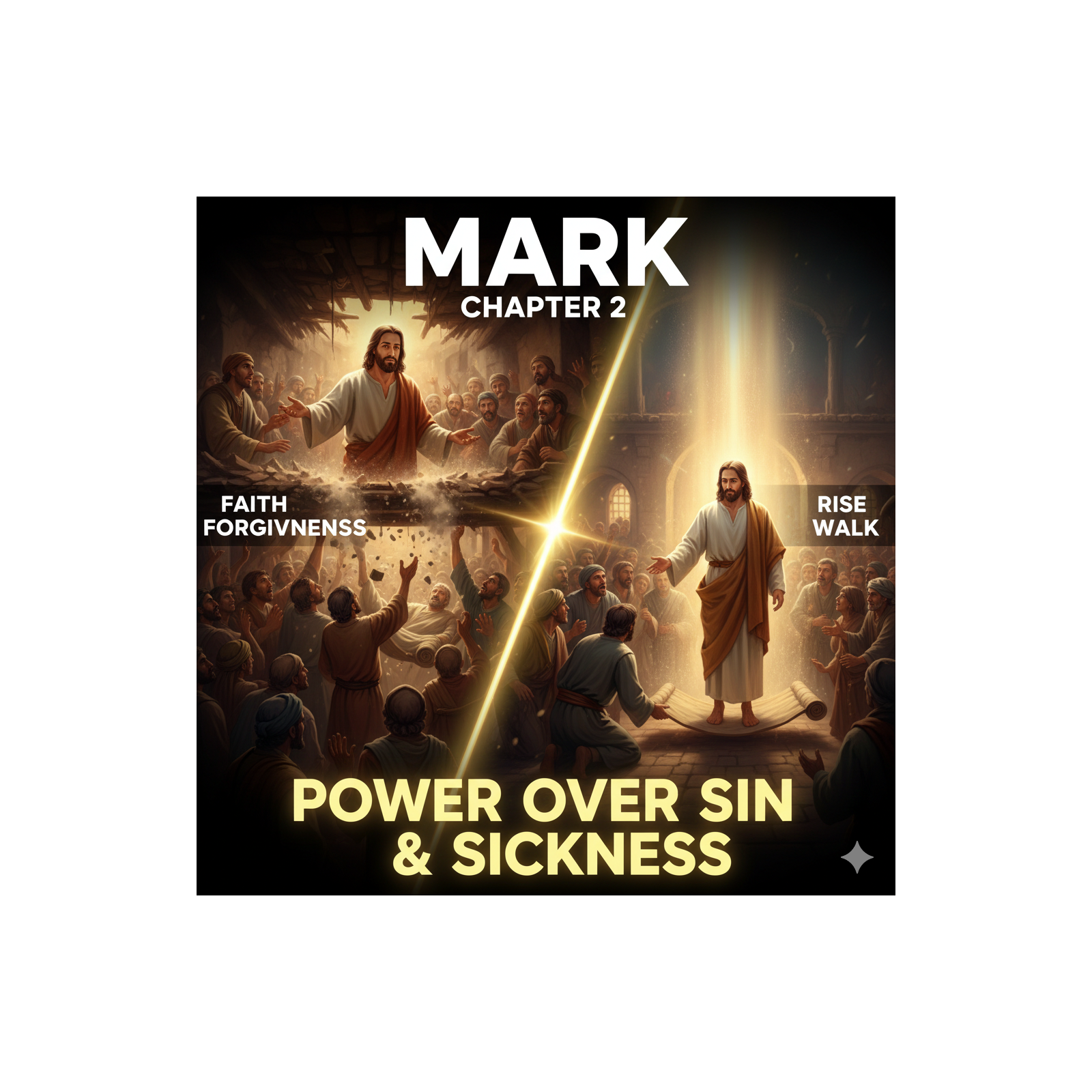 Mark Chapter 2:1-12 Jesus has power over sin & sickness episode artwork