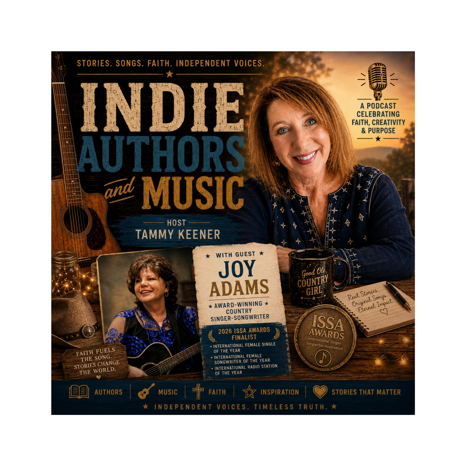 Indie Authors and Music interview with Joy Adams episode artwork