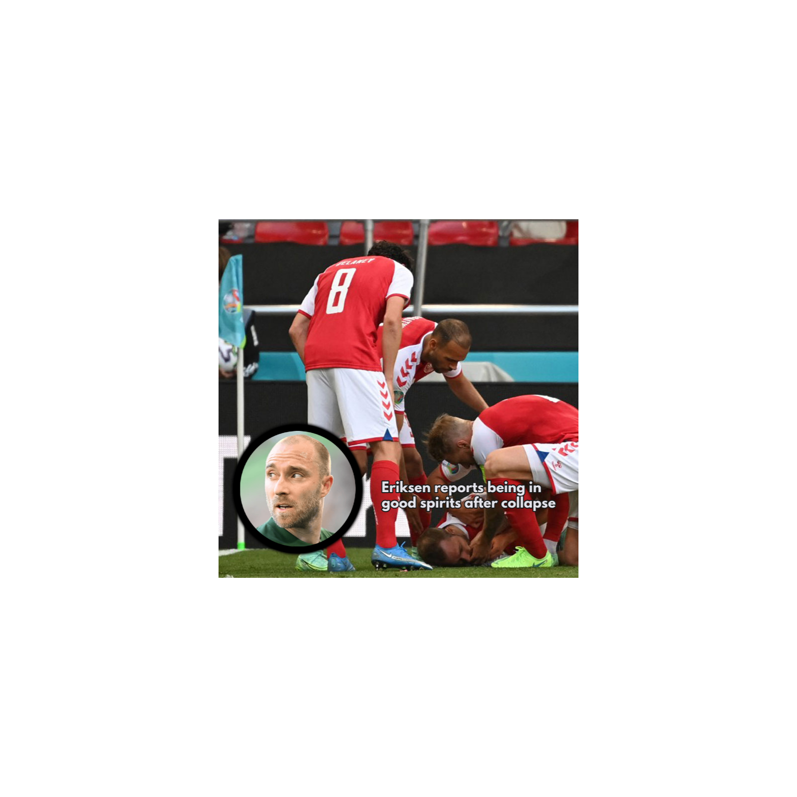Eriksen reports being in good spirits after collapse episode artwork
