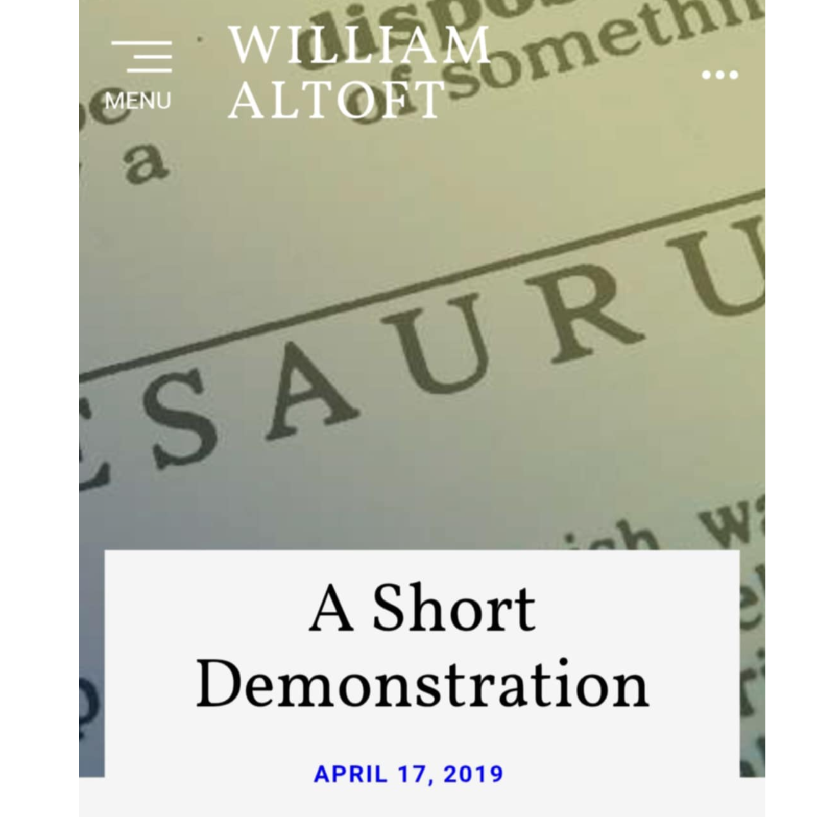 Poem #23 - A Short Demonstration