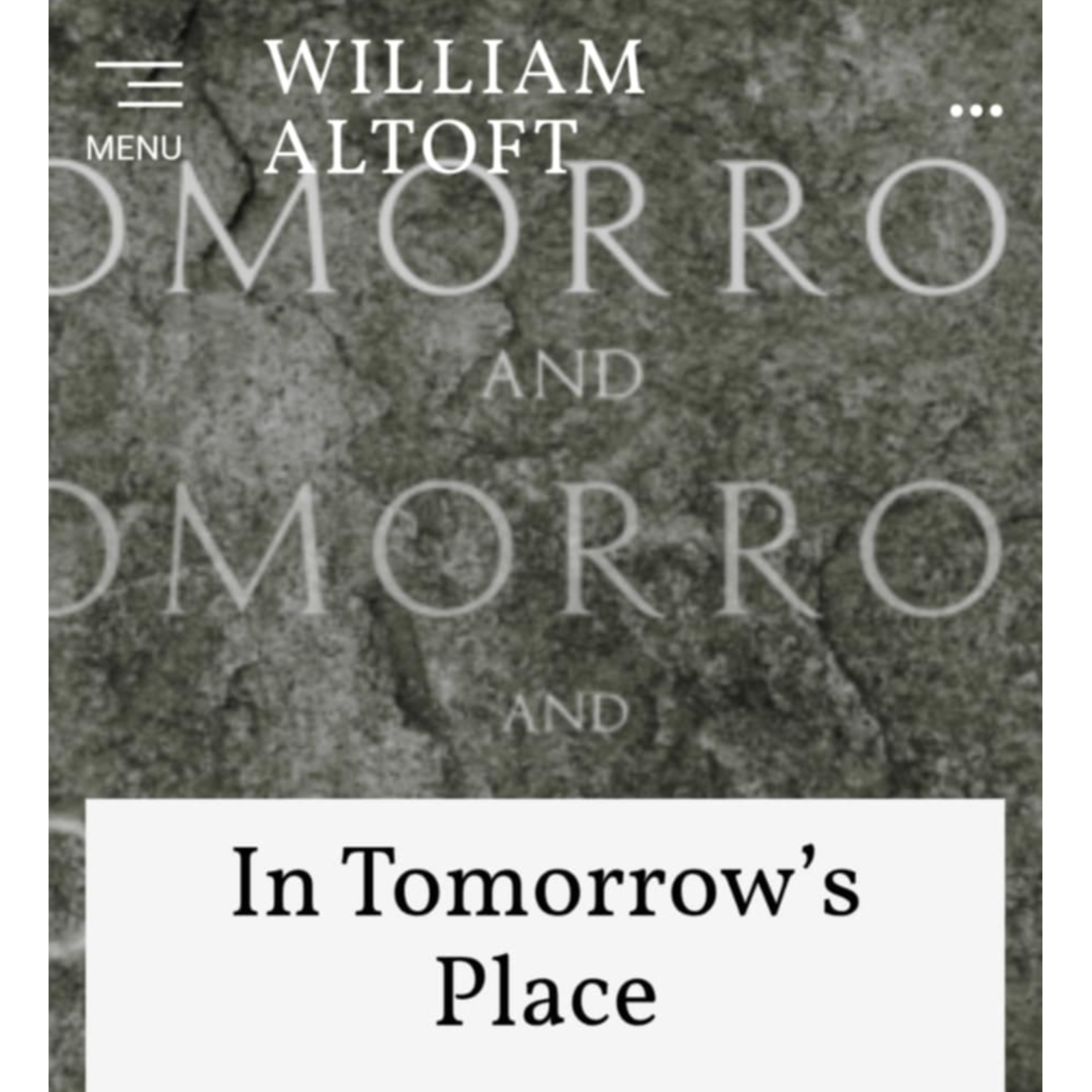 Poem #33 - In Tomorrow's Place
