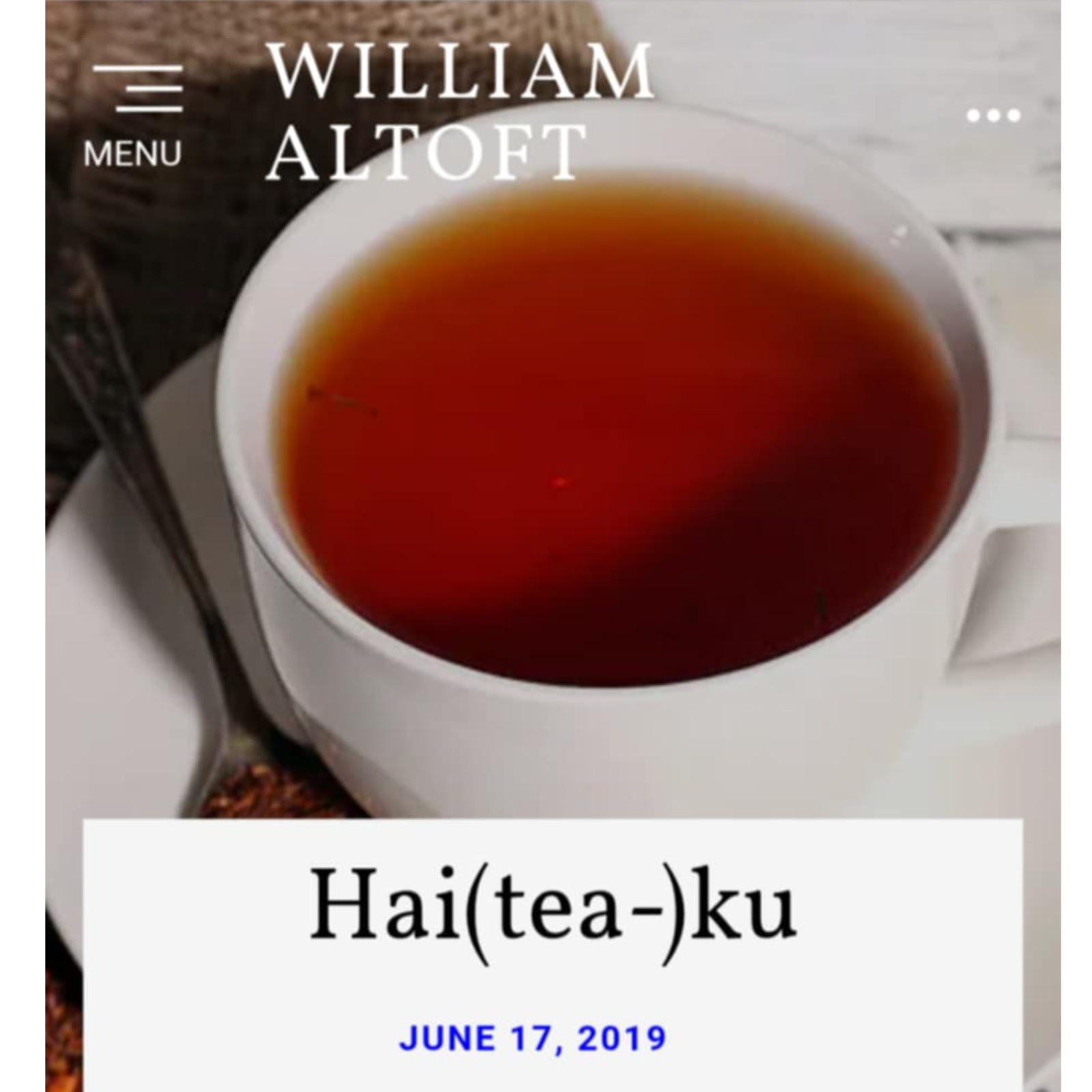 Poem #42 - Hai(tea-)ku