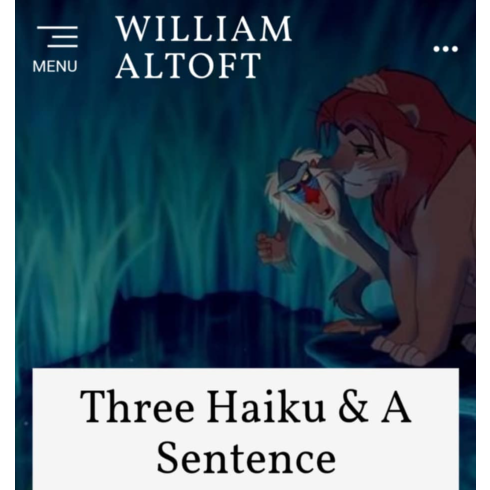 Poem #48 - Three Haiku & A Sentence