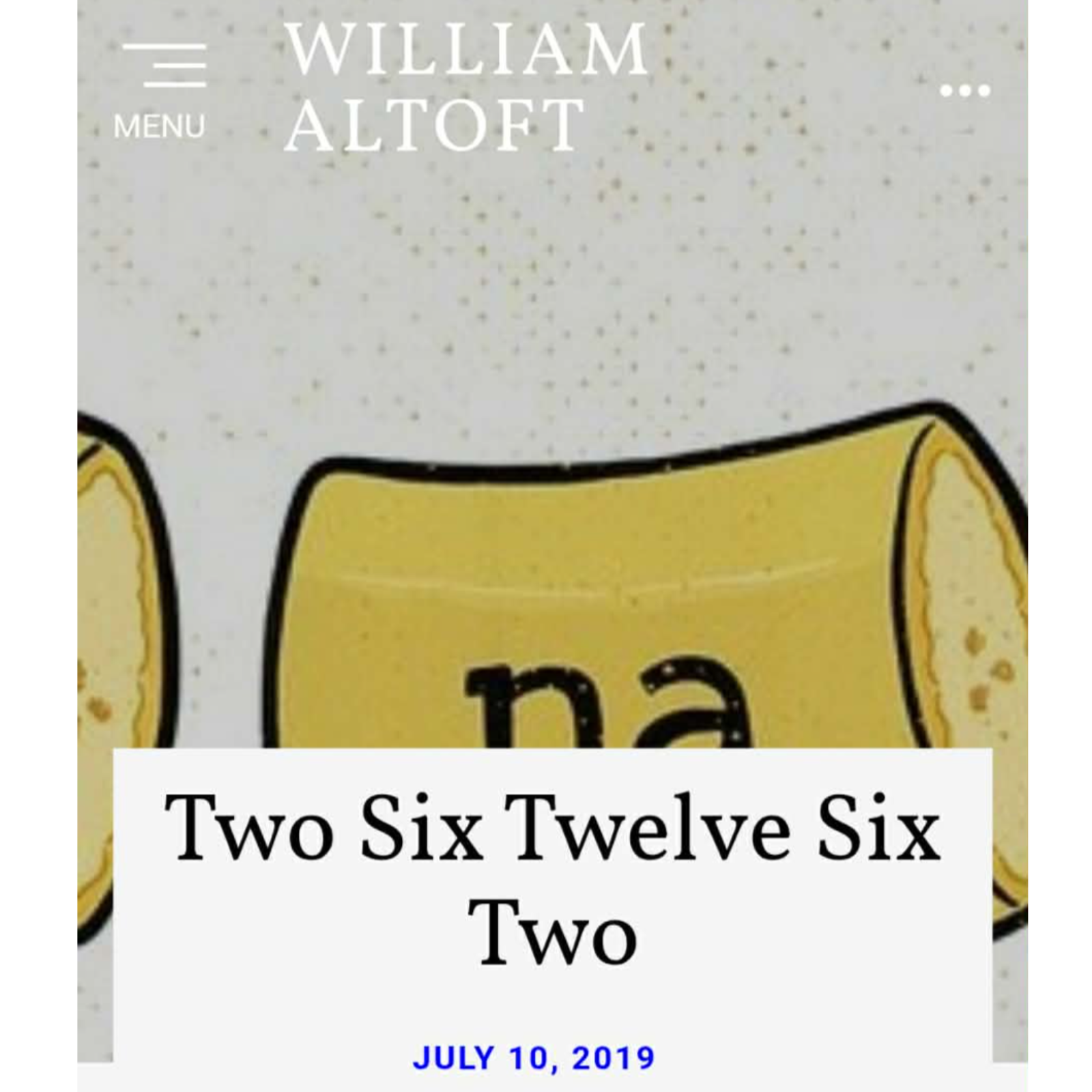 Poem #58 - Two Six Twelve Six Two